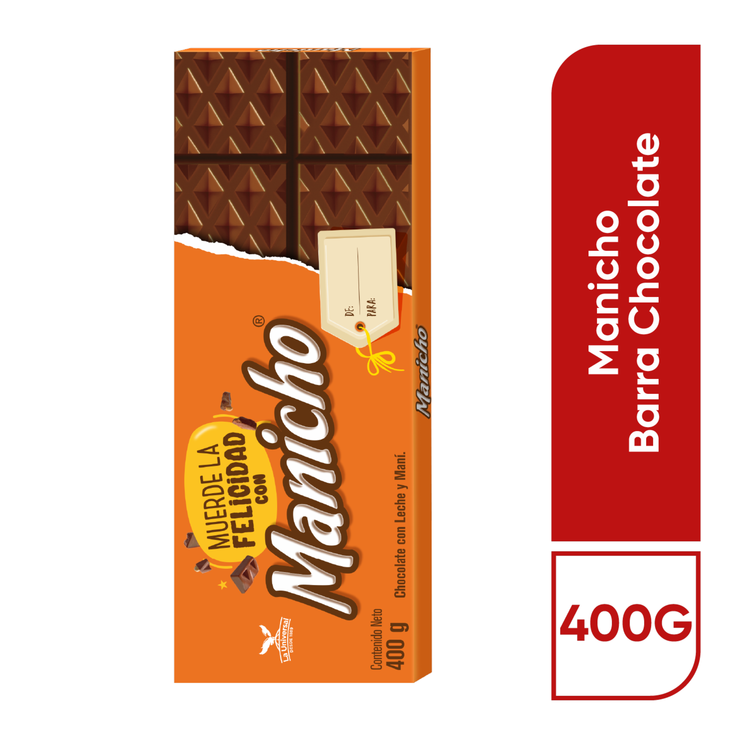 Chocolate Con Maní MANICHO 400 G