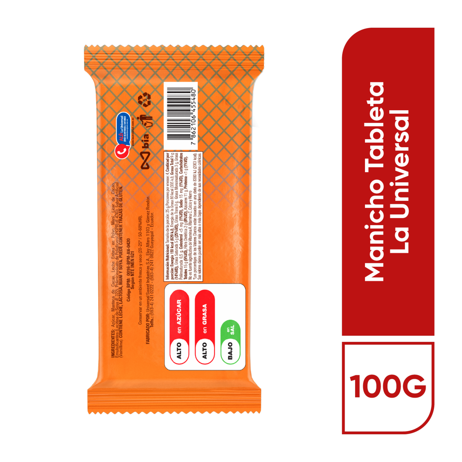 Chocolate En Tableta La Universal MANICHO 100 G