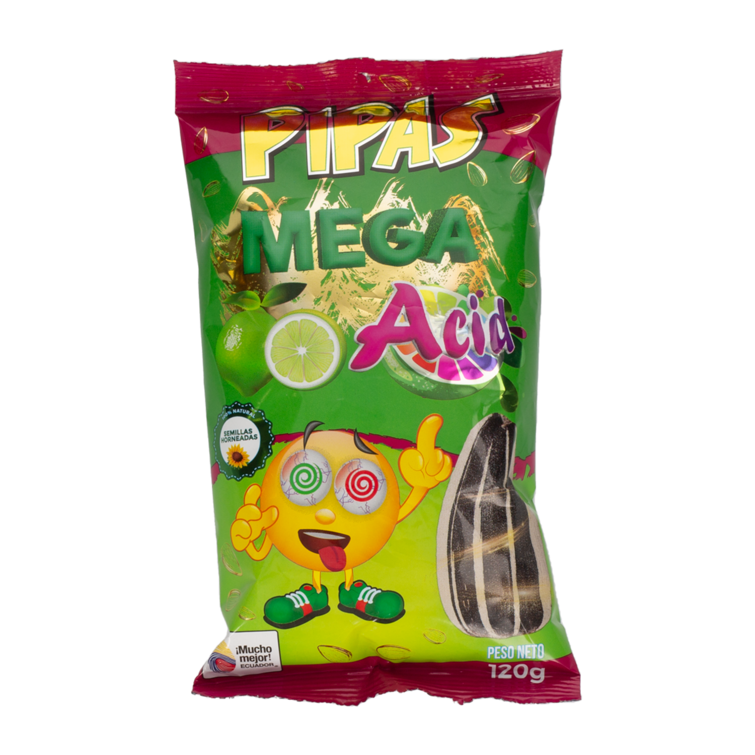 Semillas De Girasol Sabor Limón Acido PIPAS 120 G