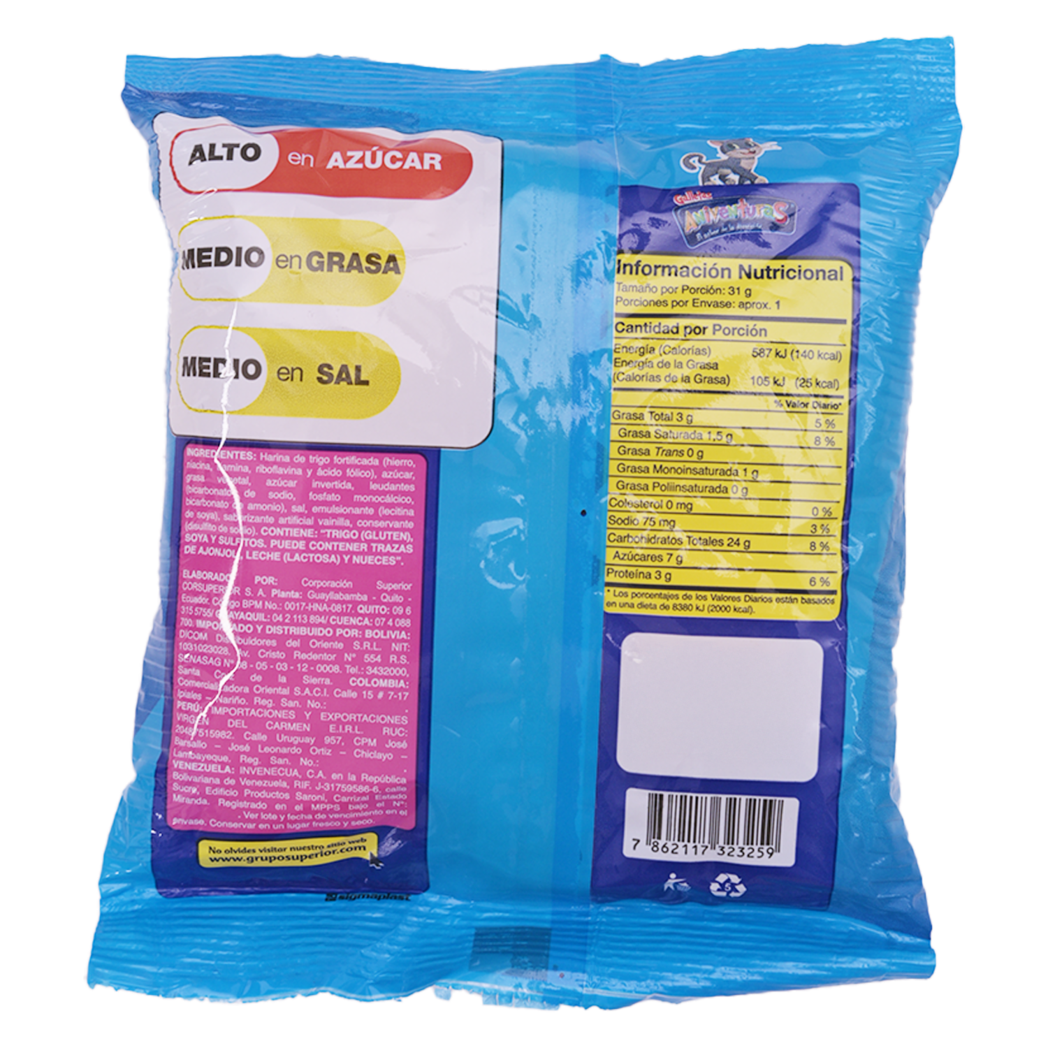 Galletas Dulces De Animalitos Sabor A Vainilla ANIVENTURAS 30 G