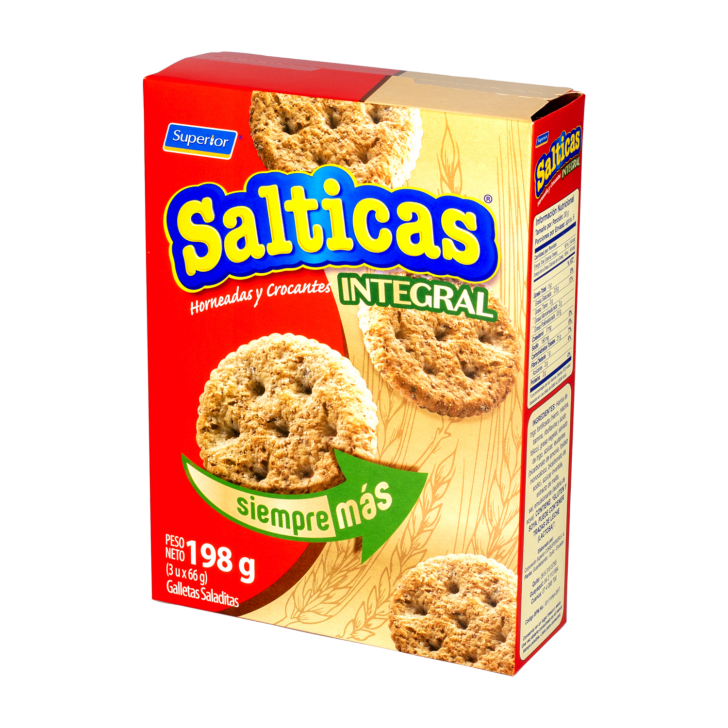 Galletas Integrales Horneadas Y Crocantes SALTICAS 198 G