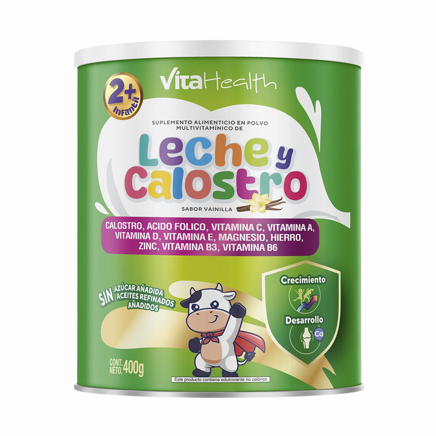 Suplemento Infantil Calostro Con Vitaminas Calcio Y Hierro VITAHEALTH 400 G