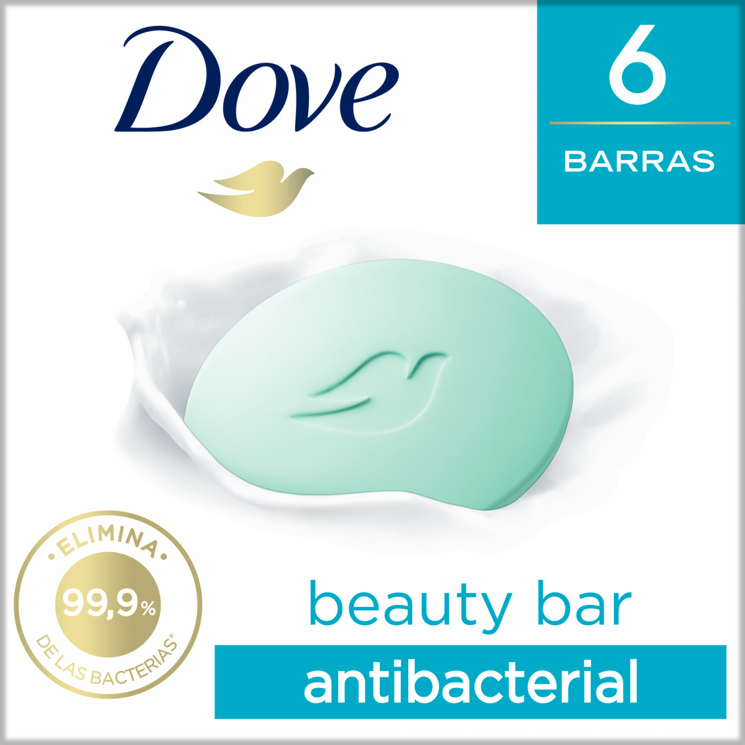 Jabón En Barra Antibacterial Cuida & Protege Pague 4 Lleve 6 DOVE 6 X 90 G