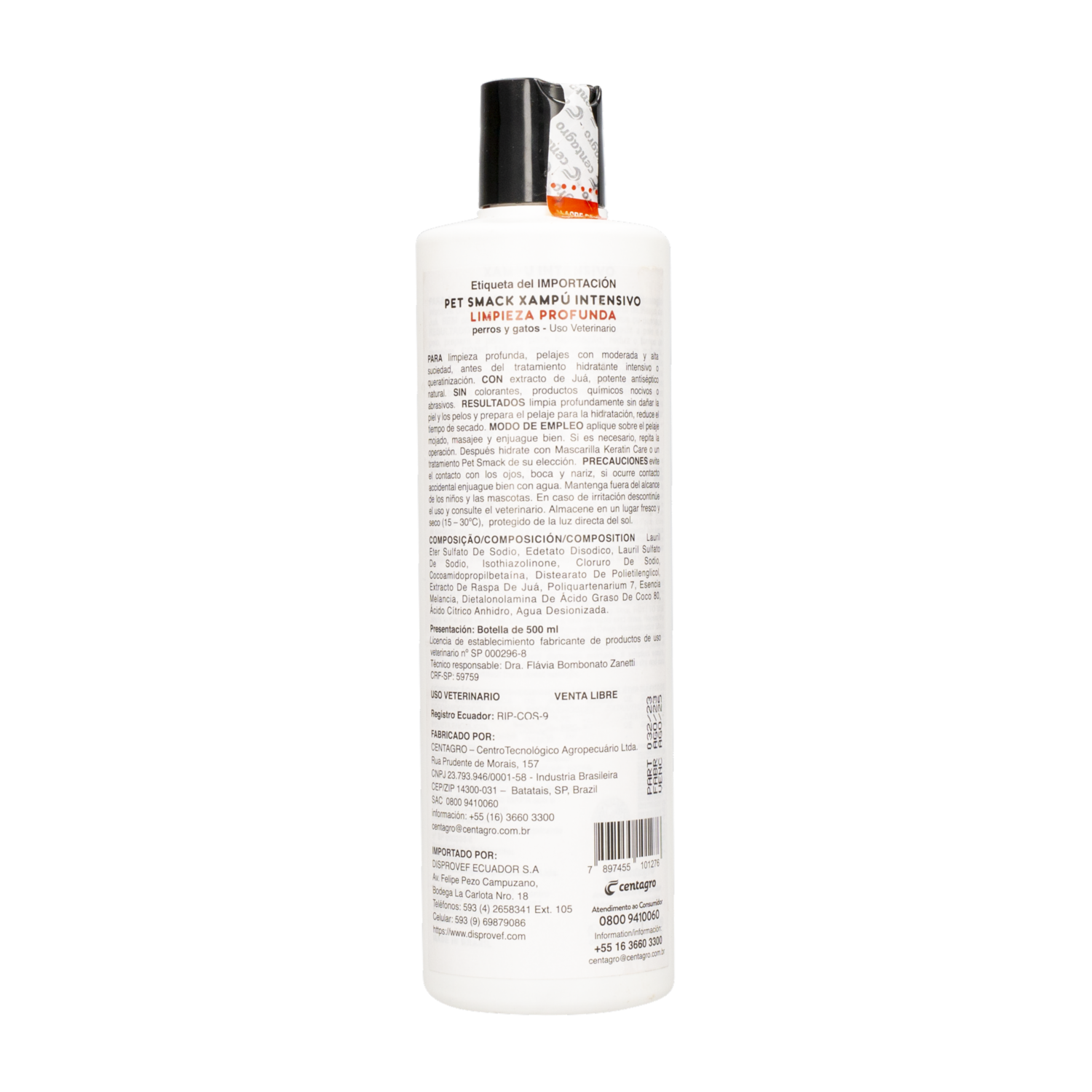 Shampoo Para Mascota Cuidado Intensivo PET SMACK 500 Ml