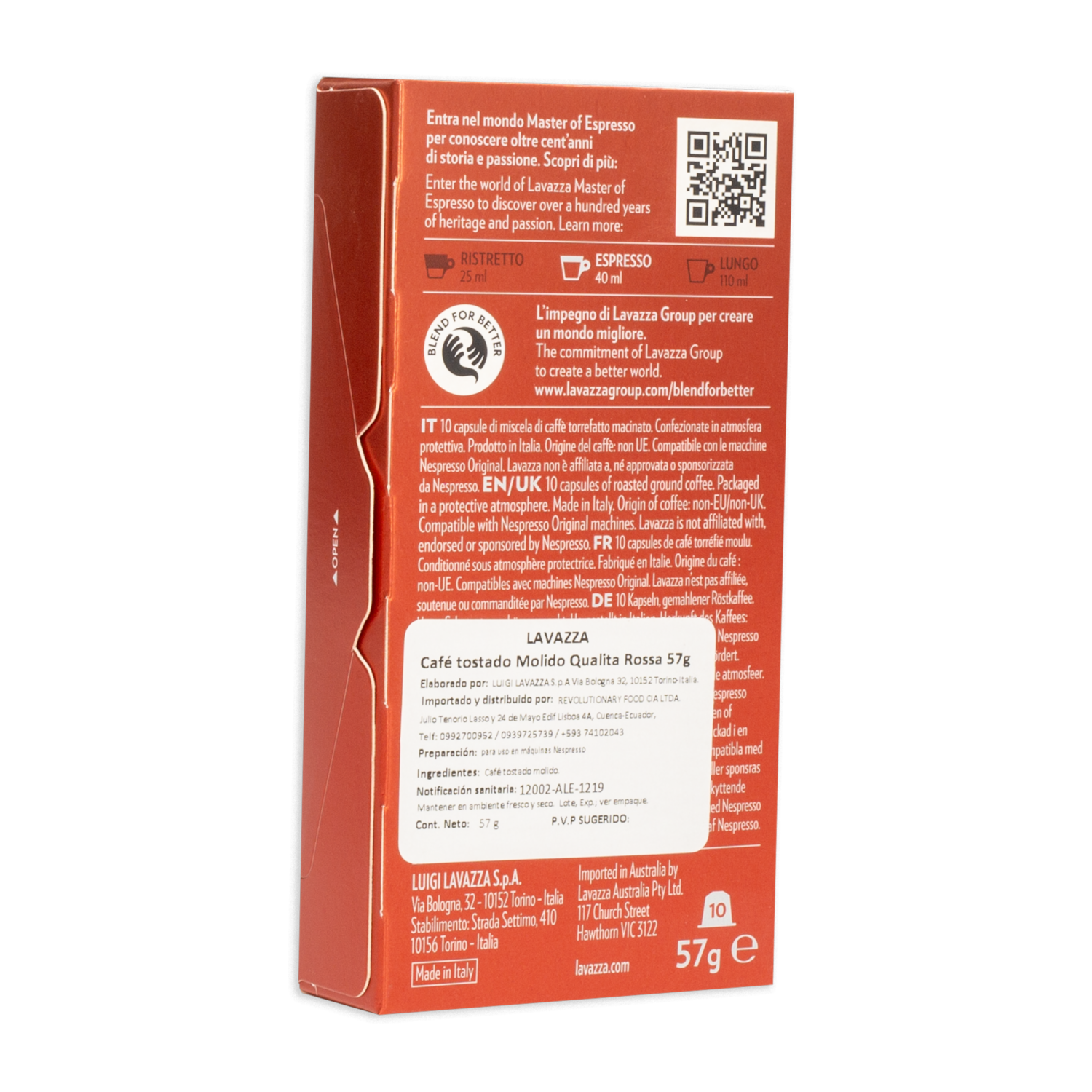 Café En Cápsulas Qualita Rossa LAVAZZA 57 G