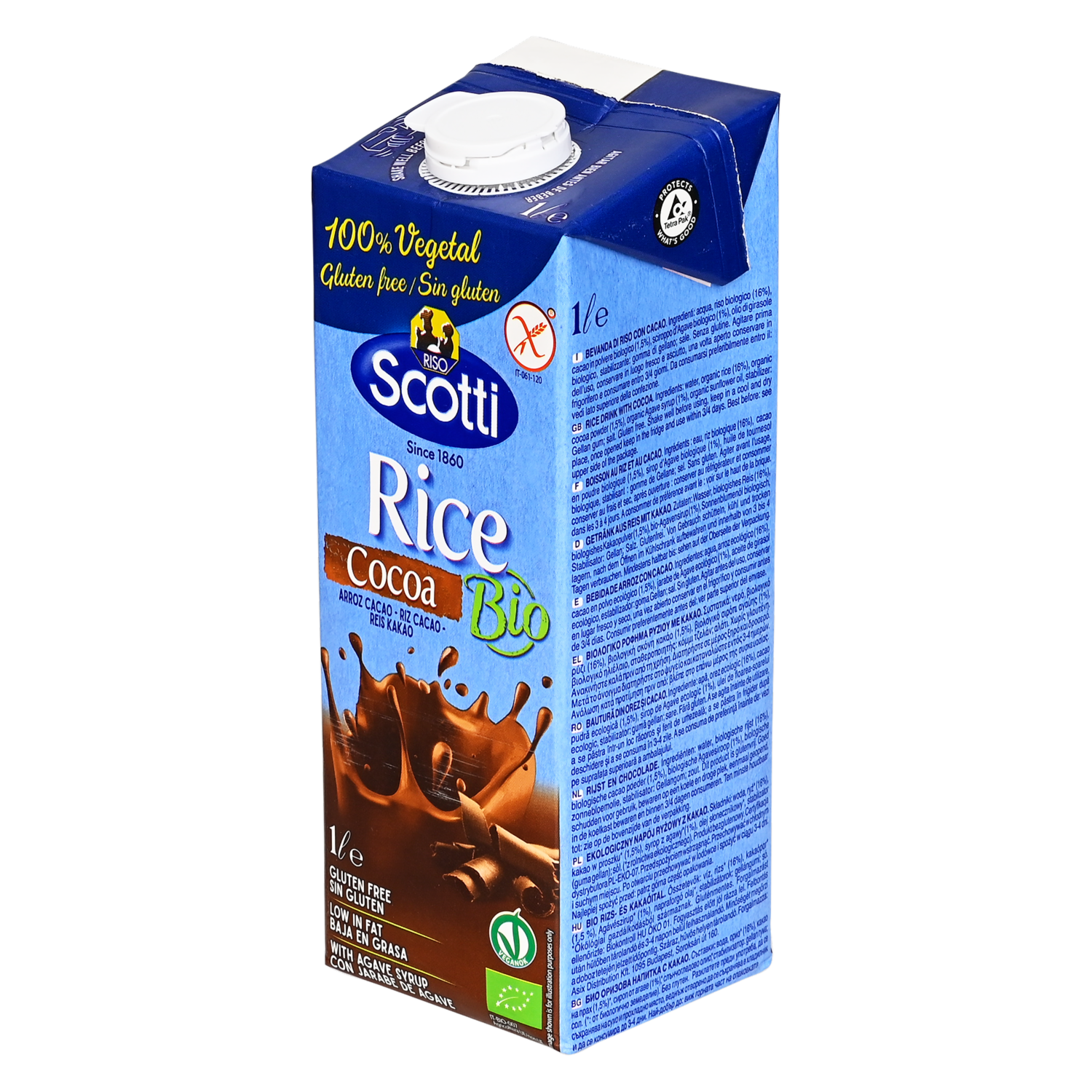 Bebida De Arroz Y Cacao Sin Gluten RISO SCOTTI 1000 Ml