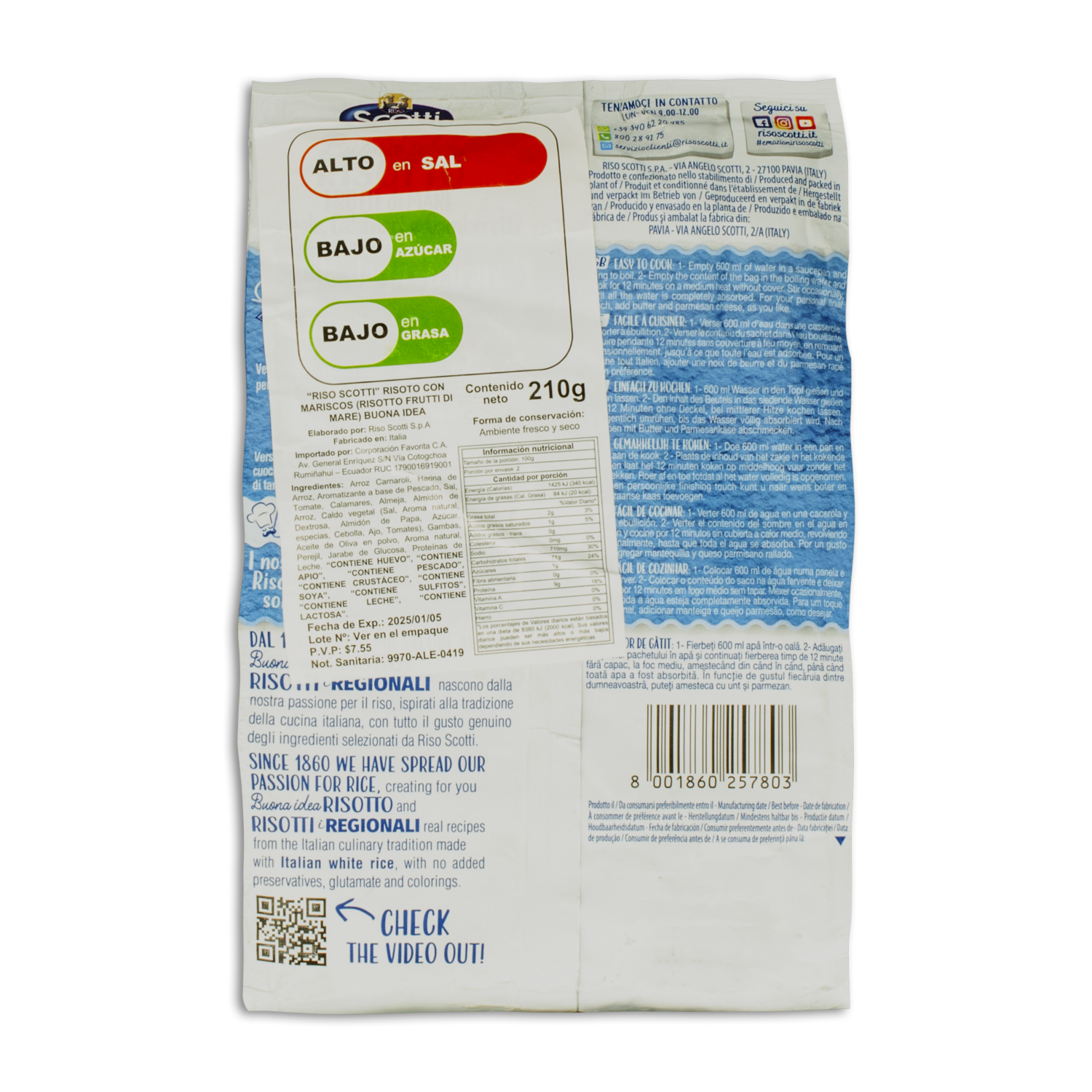 Risoto Con Mariscos RISO SCOTTI 210 G