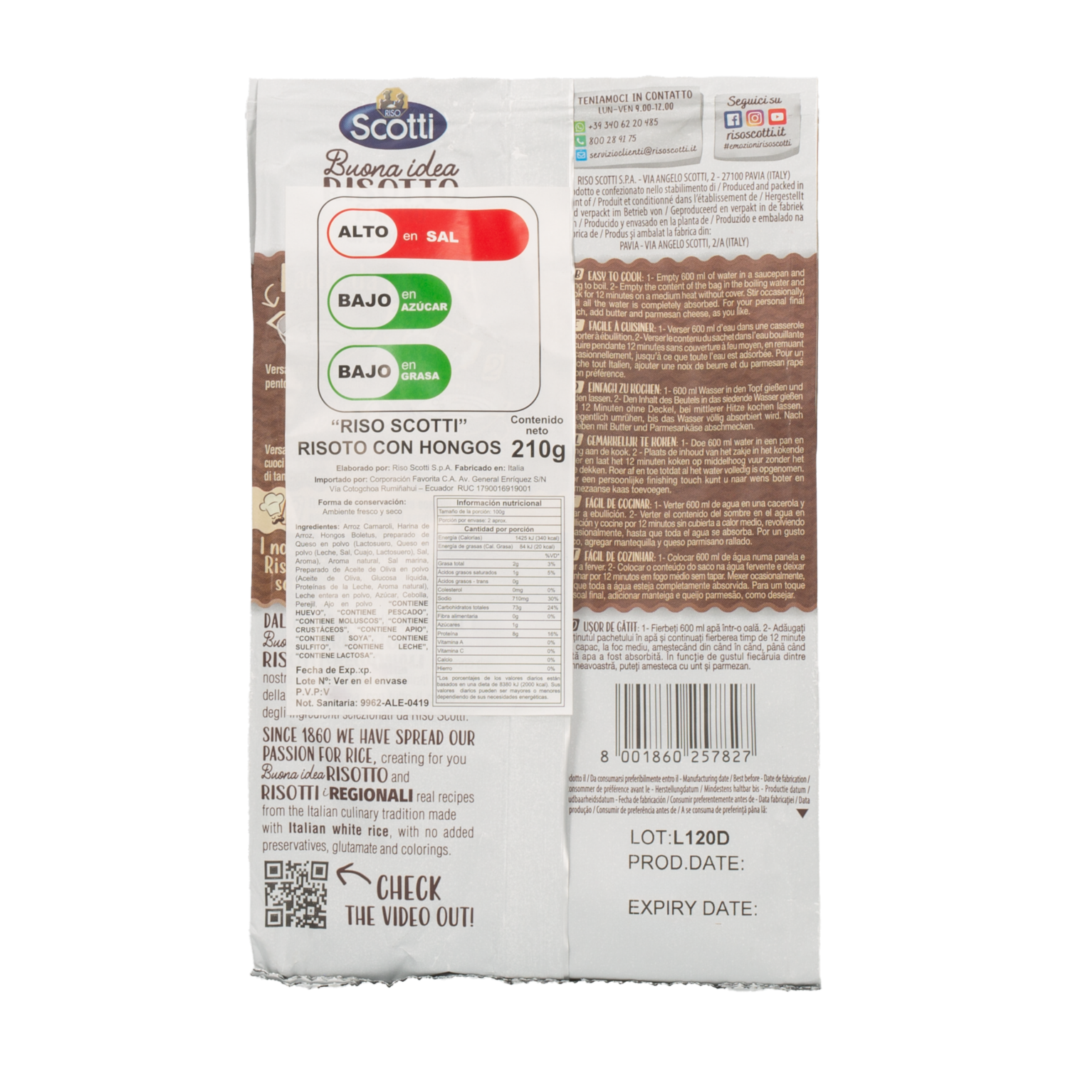 Risoto Con Hongos RISO SCOTTI 210 g