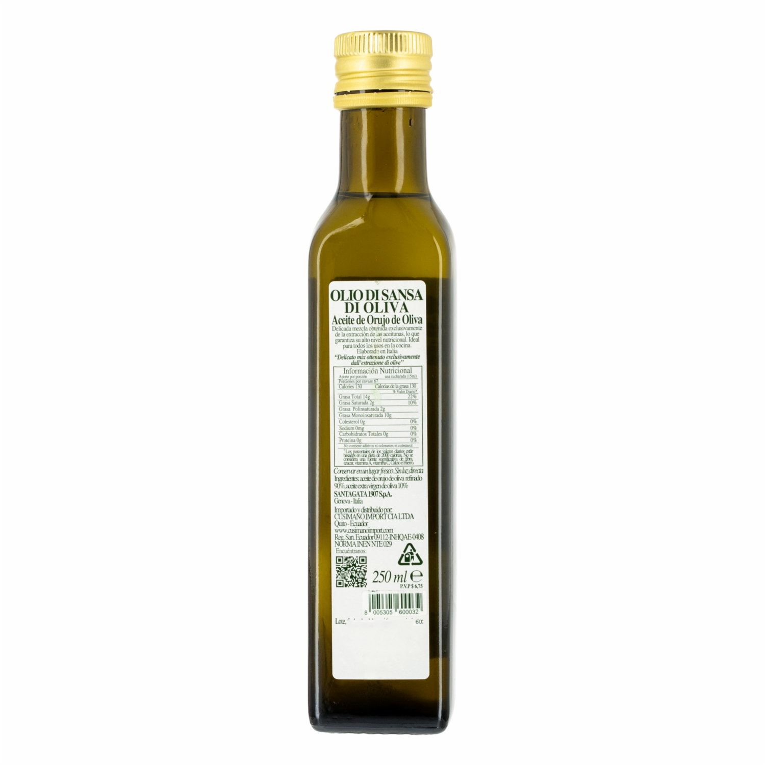 Aceite De Oliva De Orujo SANTAGATA 250 Ml