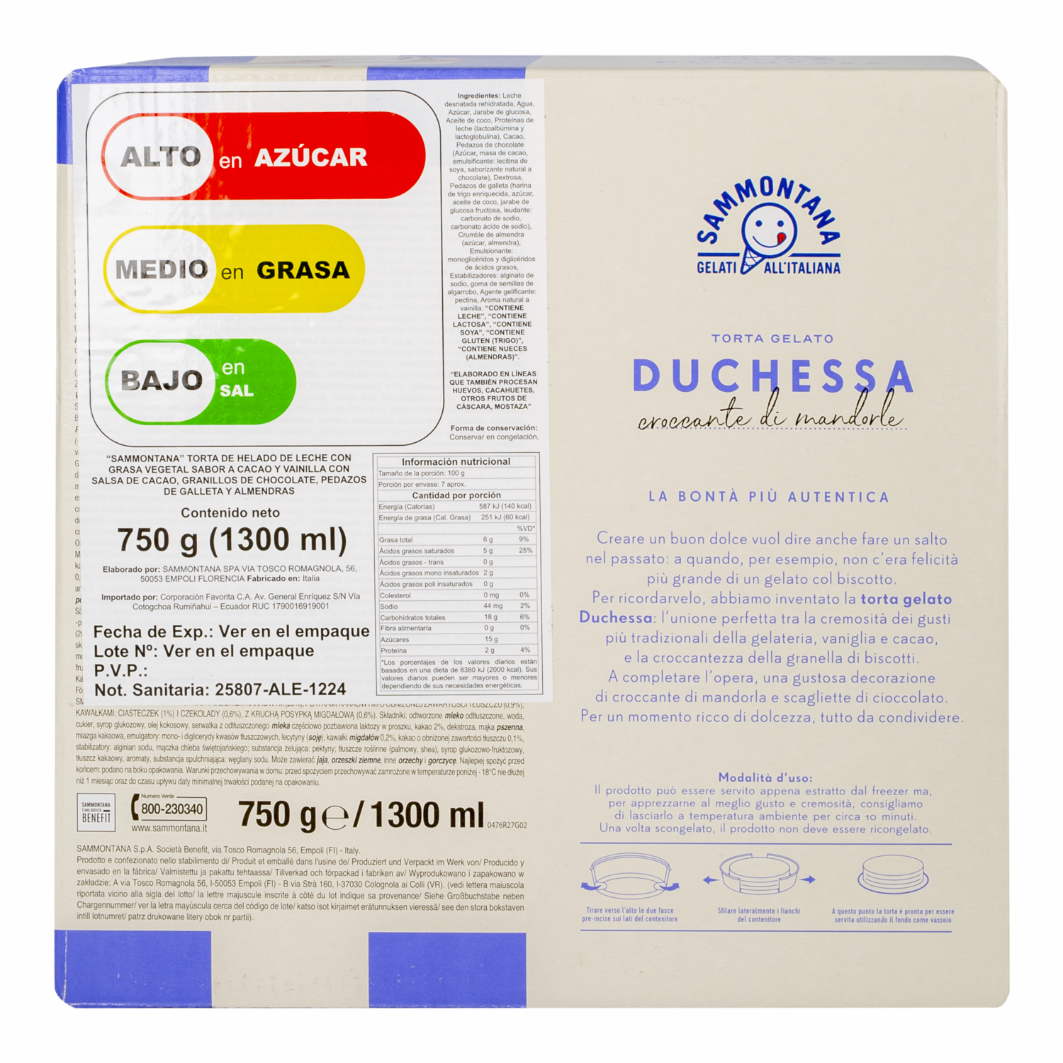 Torta Helada Duchessa Crocante De Almendra SAMMONTANA 750 G
