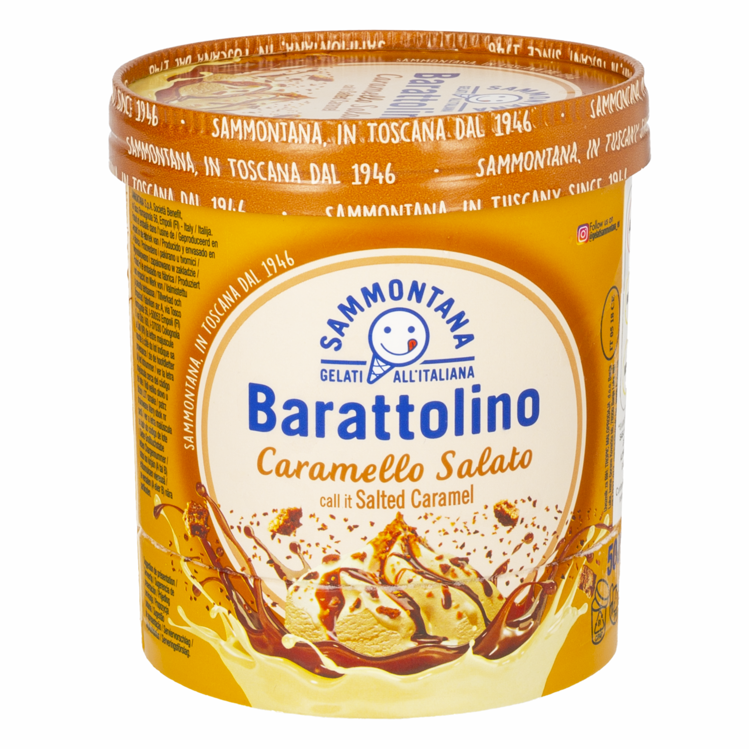 Helado De Caramelo Salado Barattolino SAMMONTANA 500 G