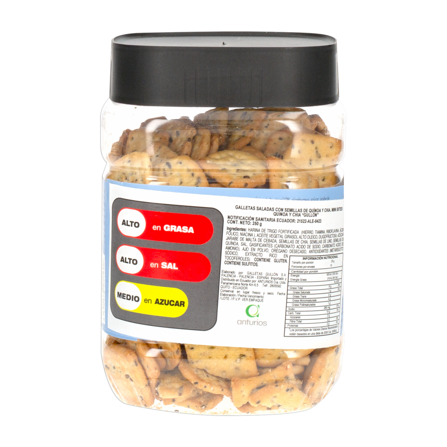 Galletas De Sal Bites De Quinua Y Chía GULLÓN 250 G