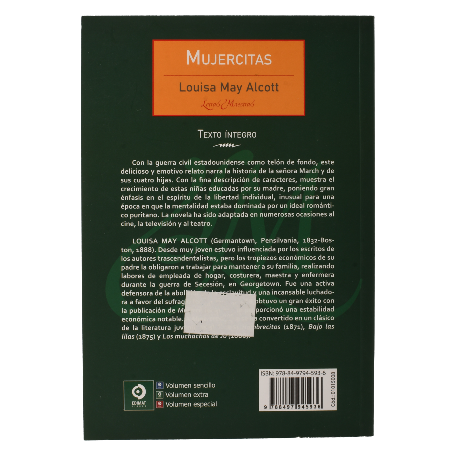 Libro Mujercitas EDIMAT 258 Páginas