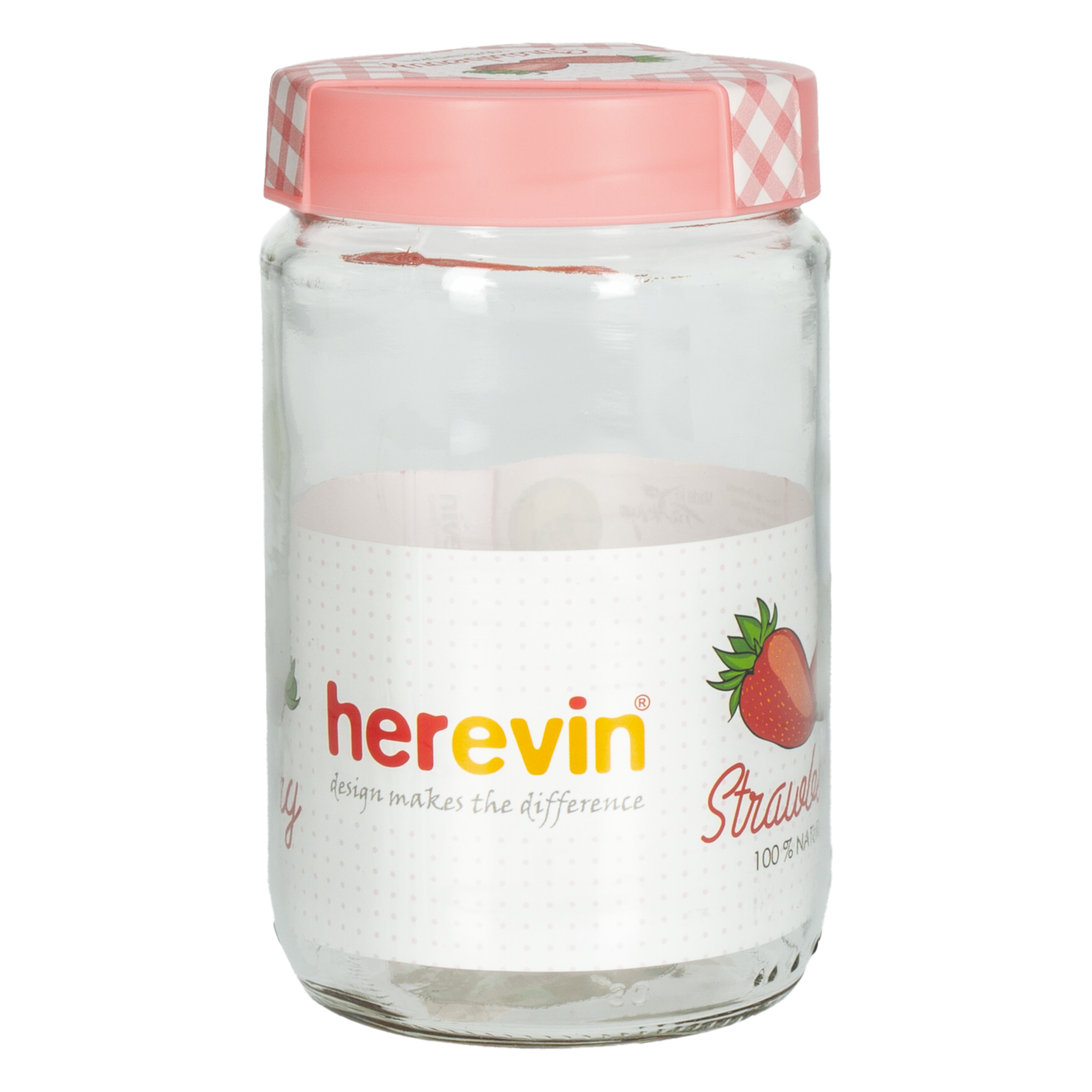 Frasco Tapa Rosa Diseño Frutilla Grande HEREVIN