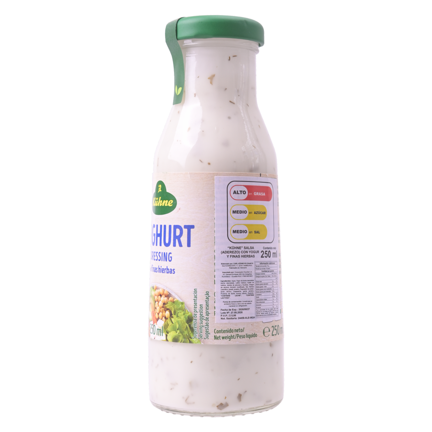 Aderezo De Yogurt Con Finas Hierbas KÜHNE 250 Ml