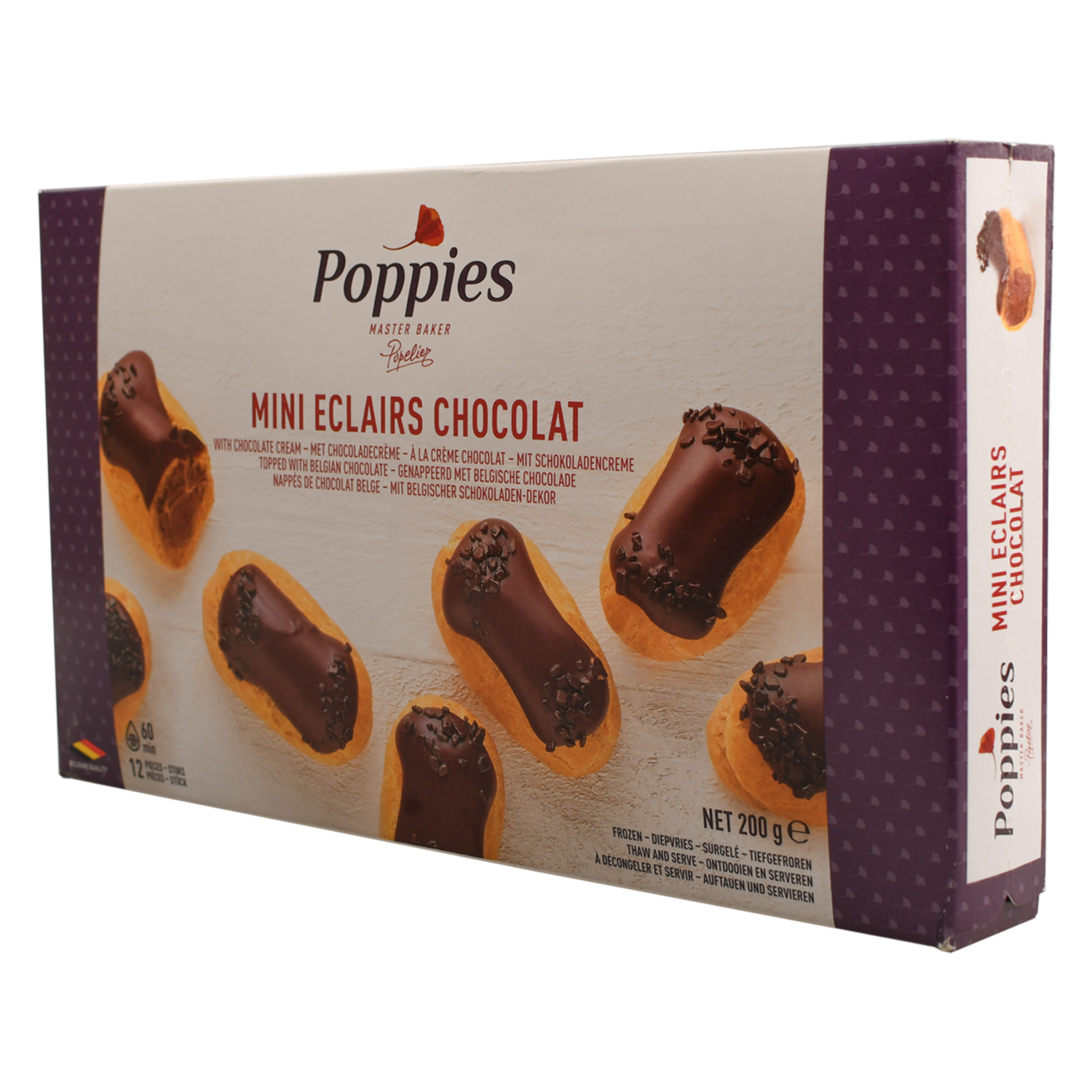 Pastelitos Rellenos De Crema De Chocolate Congelados POPPIES X 12 Uds