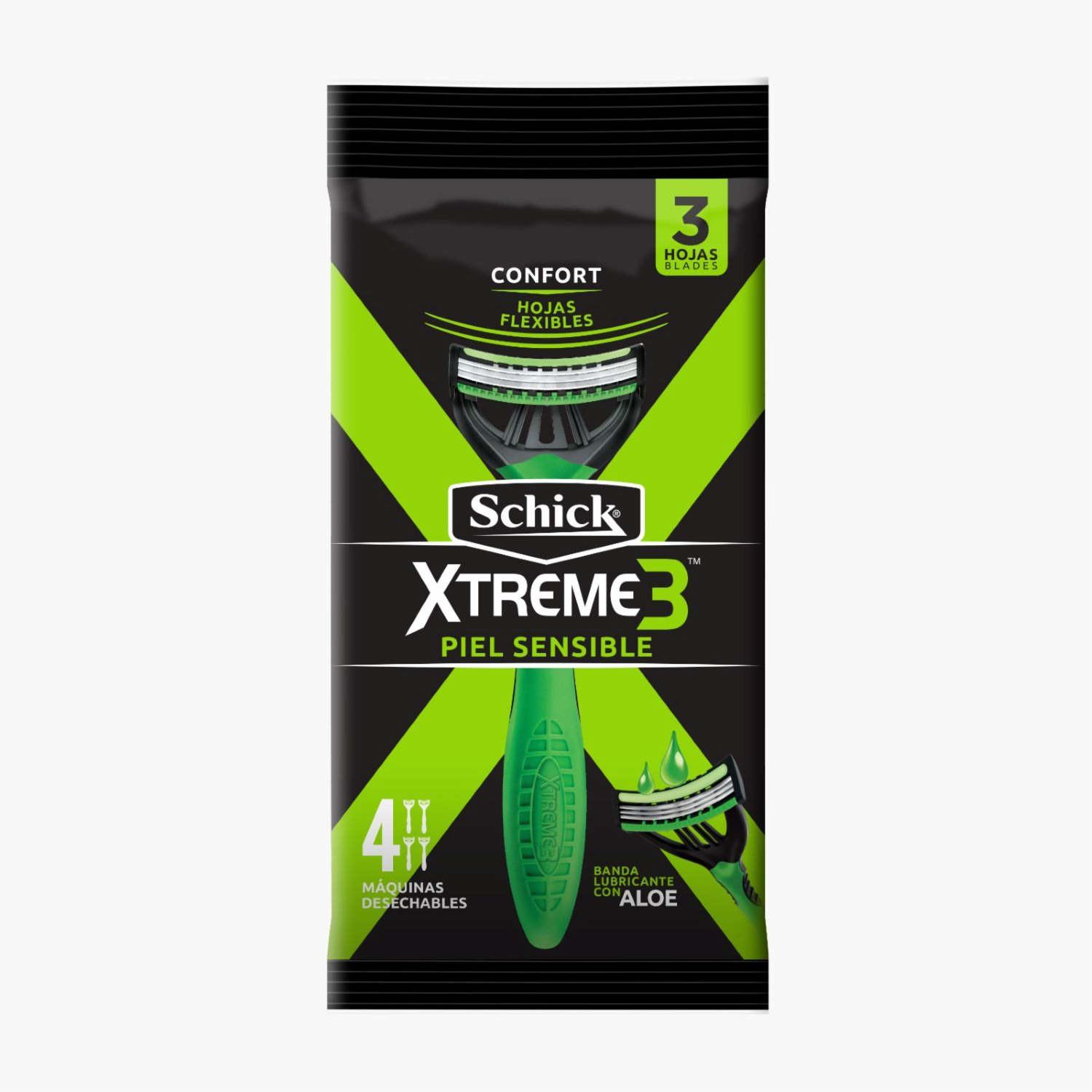 Afeitadora Desechable Para Hombre Xtreme3 Sensitive SCHICK X4 Uds