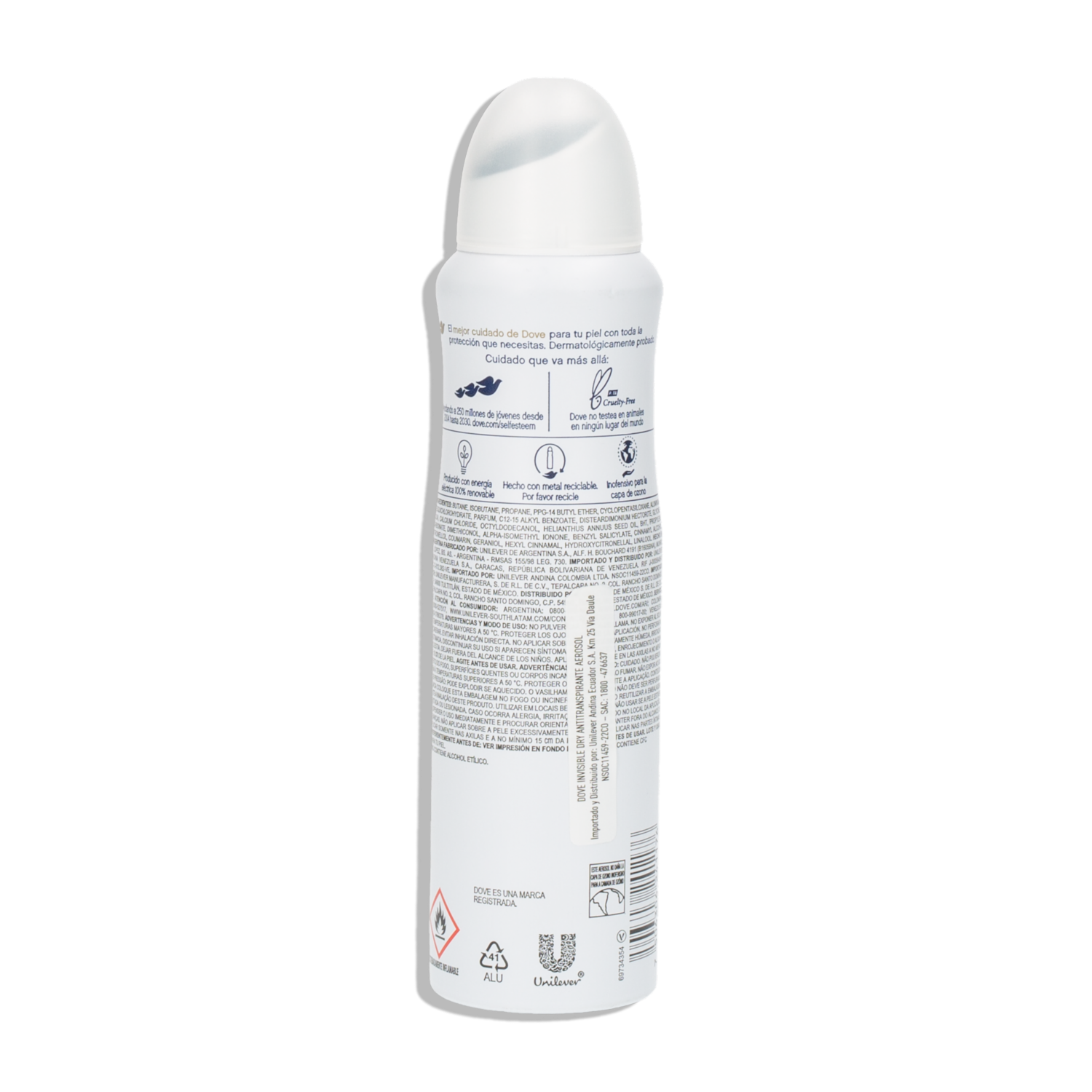 Desodorante En Aerosol Para Dama Invisible Dry DOVE 150 Ml