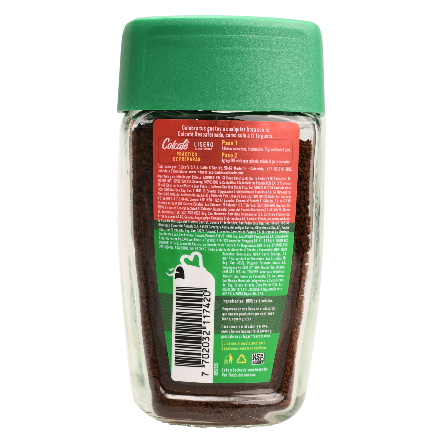 Café Instantáneo Descafeinado Ligero COLCAFÉ 40 G