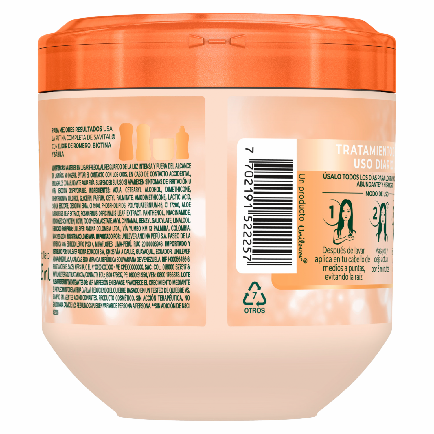Tratamiento Capilar Elixir De Romero Crecimiento Abundante SAVITAL 425 Ml