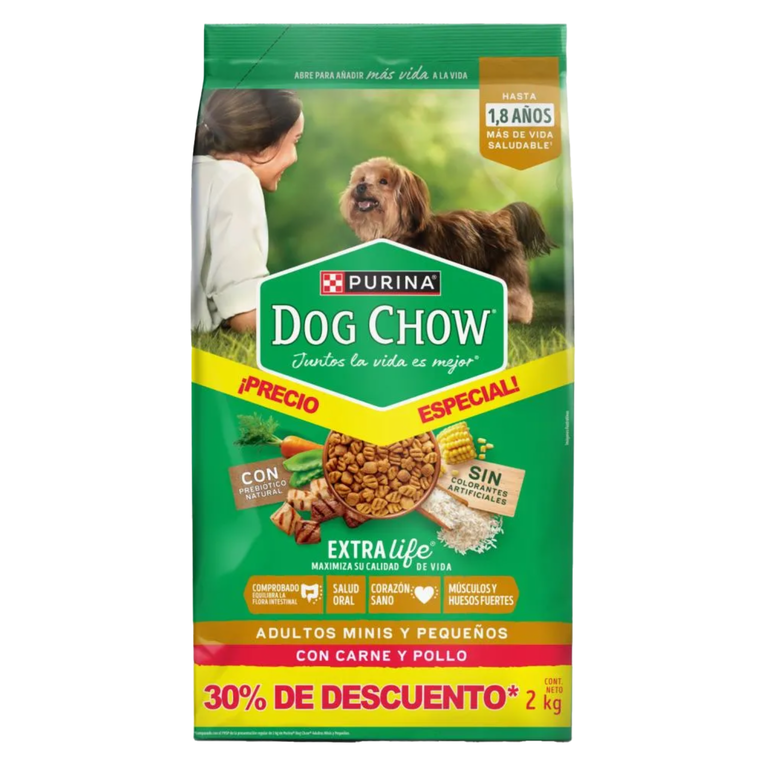 Alimento Para Perros Adultos Razas Minis Y Pequeños Sabor A Carne Y Pollo PURINA 2 000 G