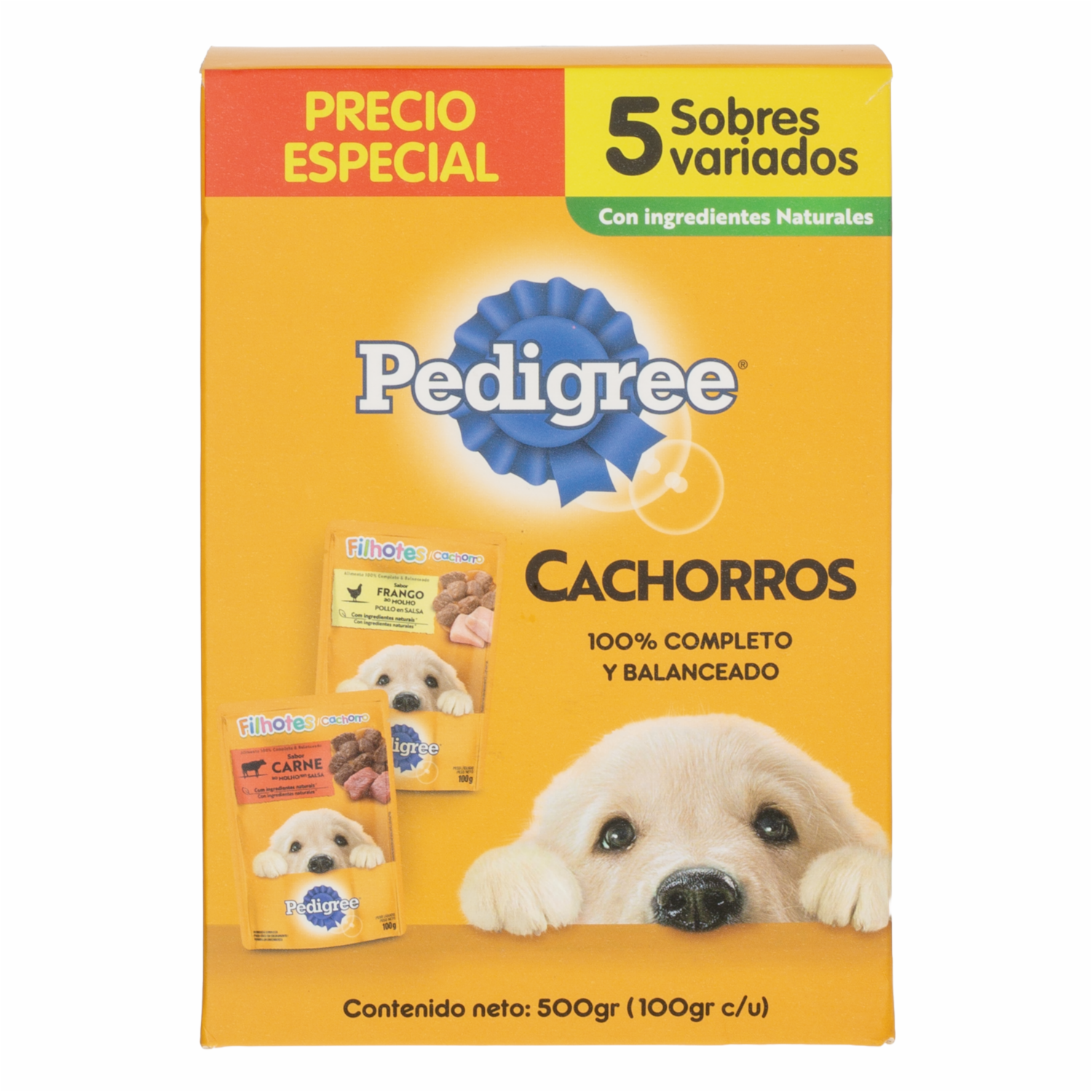 Alimento Húmedo Para Perros Cachorros 5 Sobres Con Sabores Variados PEDIGREE 5 X 100 G