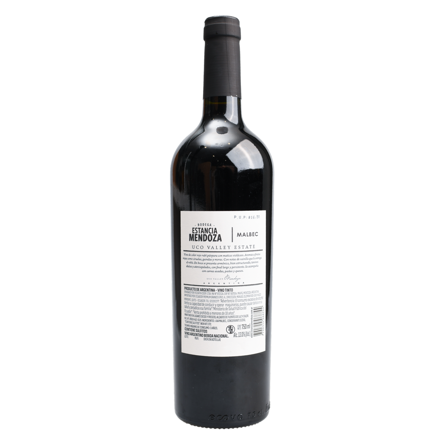 Vino Tinto Malbec ESTANCIA MENDOZA 750 Ml