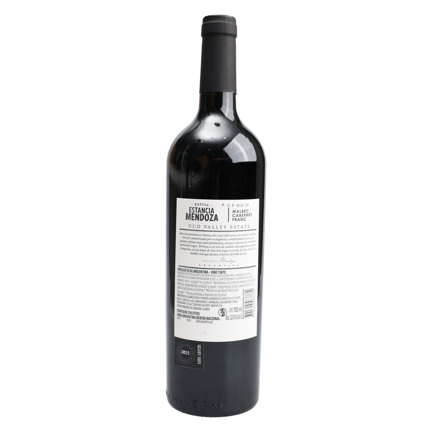 Vino Tinto Malbec Cabernet ESTANCIA MENDOZA 750 Ml