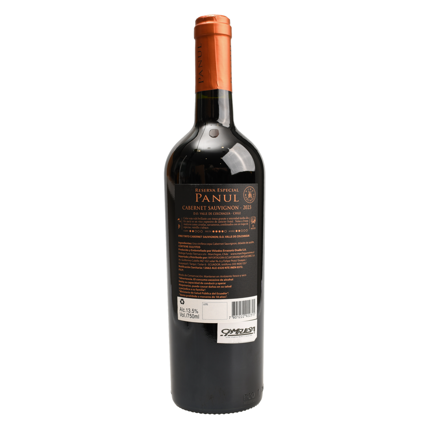 Vino Tinto Cabernet Sauvignon PANUL 750 Ml