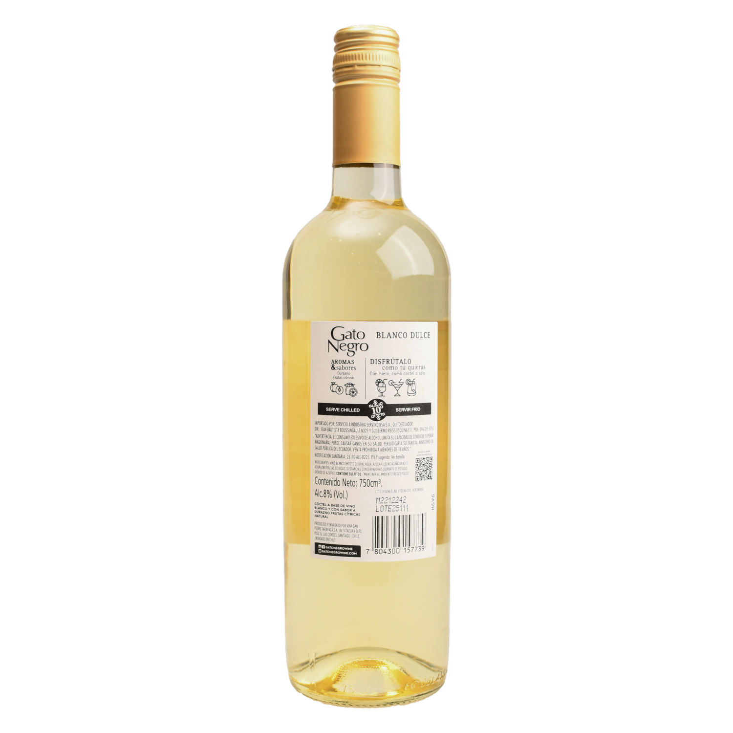 Vino Blanco Dulce GATO NEGRO 750 Ml