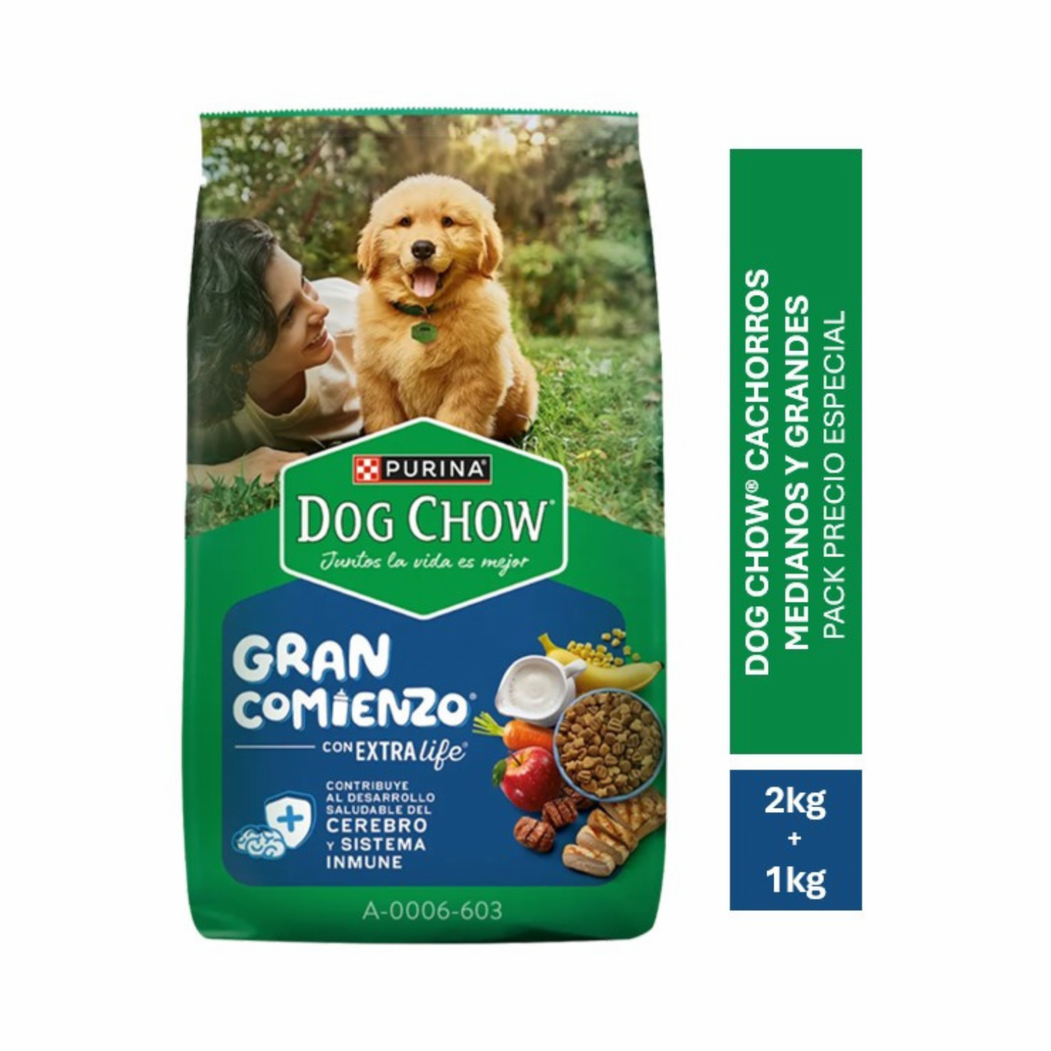 Alimento Para Perros Cachorros Medianos Y Grandes PURINA DOG CHOW 2kg + 1kg GRATIS