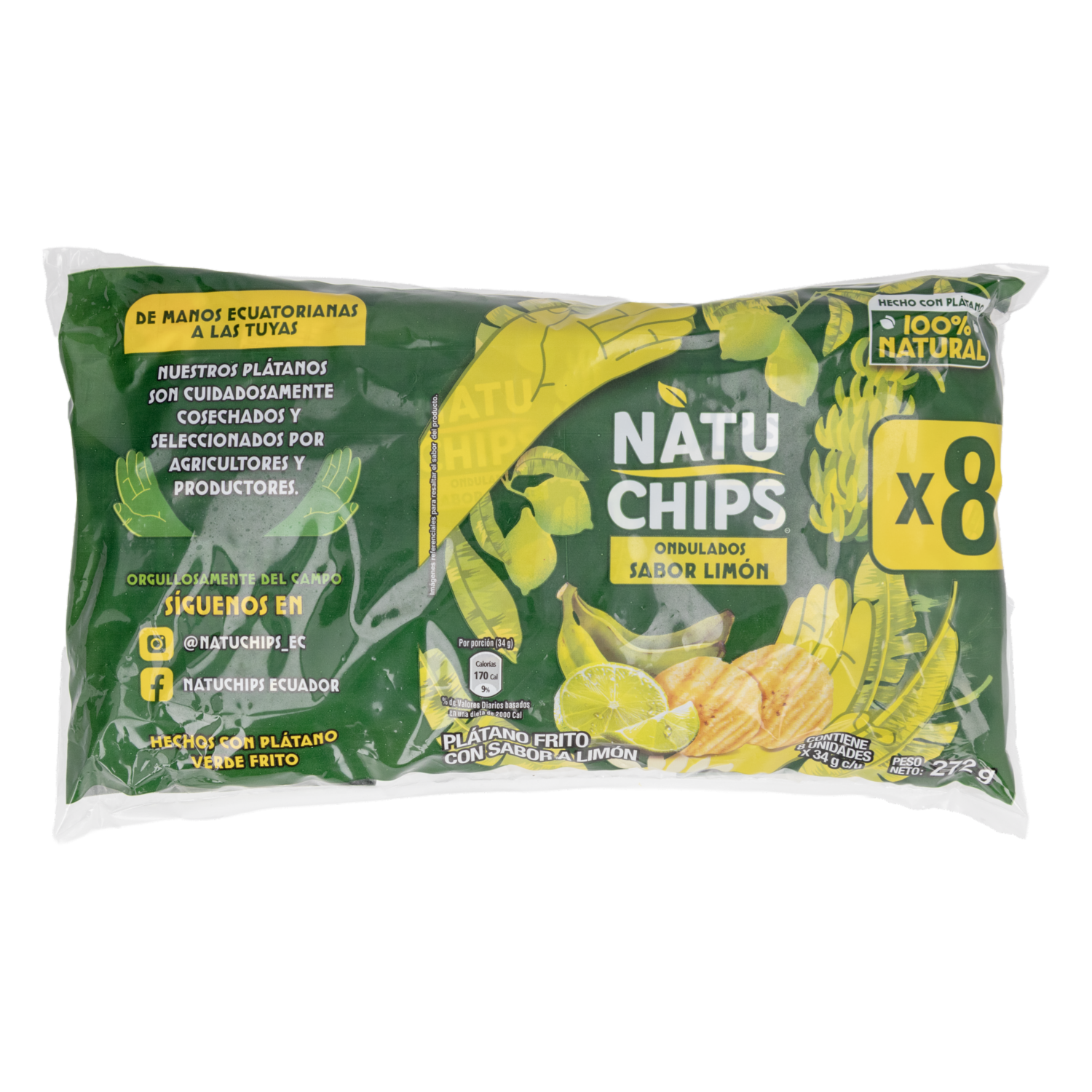 Chifles Sabor A Limón NATUCHIPS 8 X 34 G