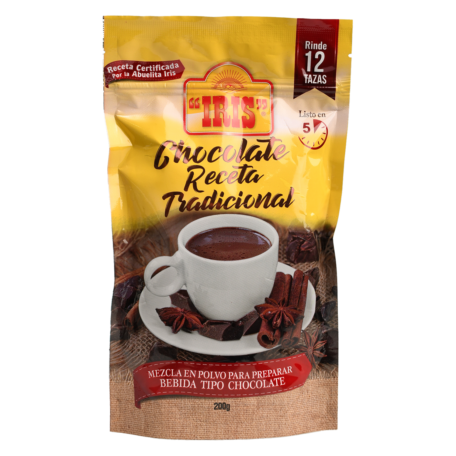 Chocolate En Polvo Receta Tradicional IRIS 200 G