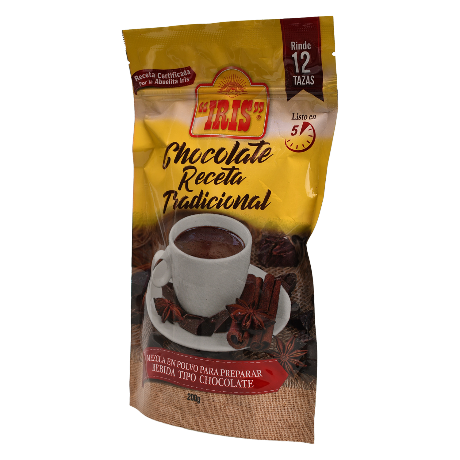 Chocolate En Polvo Receta Tradicional IRIS 200 G