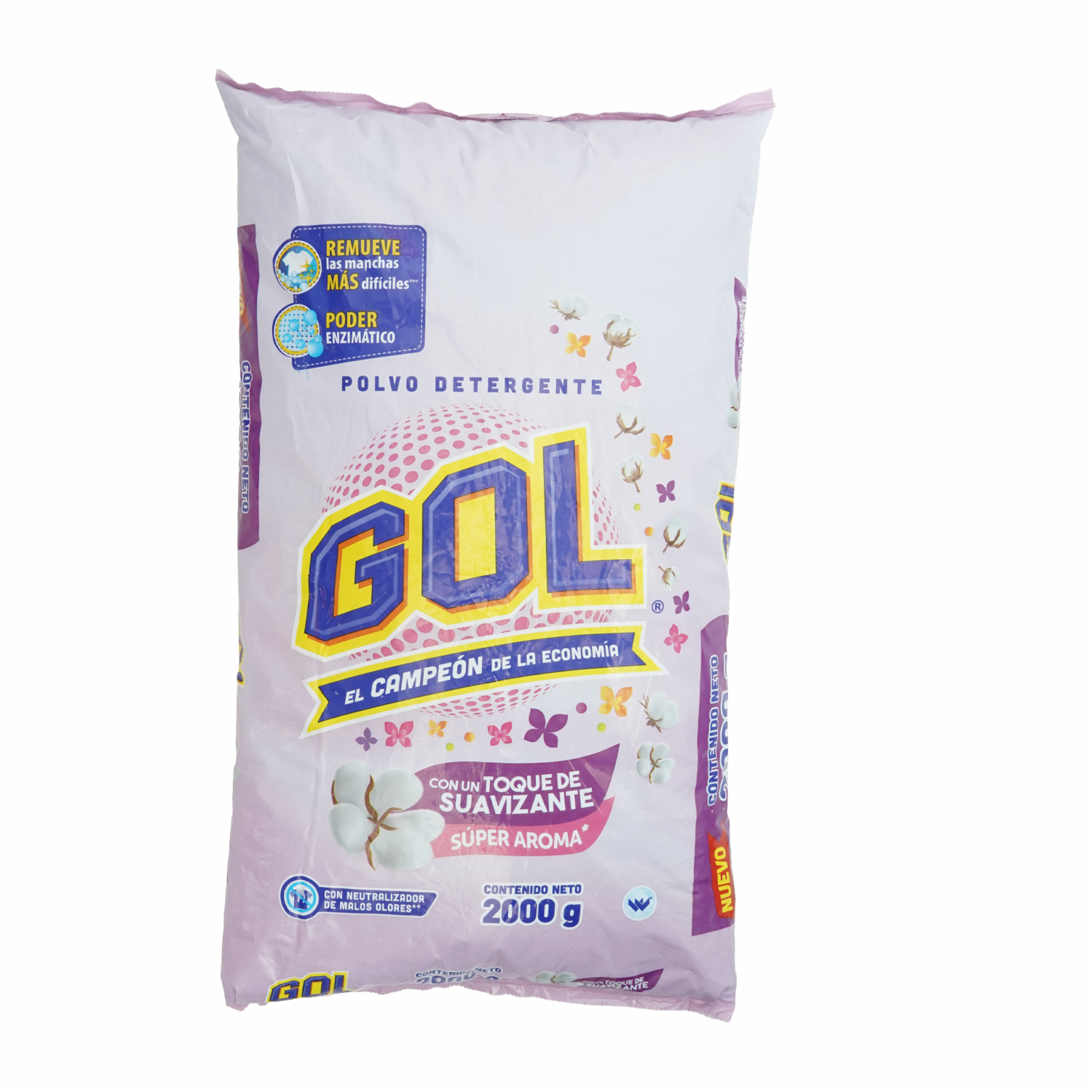 Detergente En Polvo Con Un Toque De Suavizante Súper Aroma GOL 2000 G