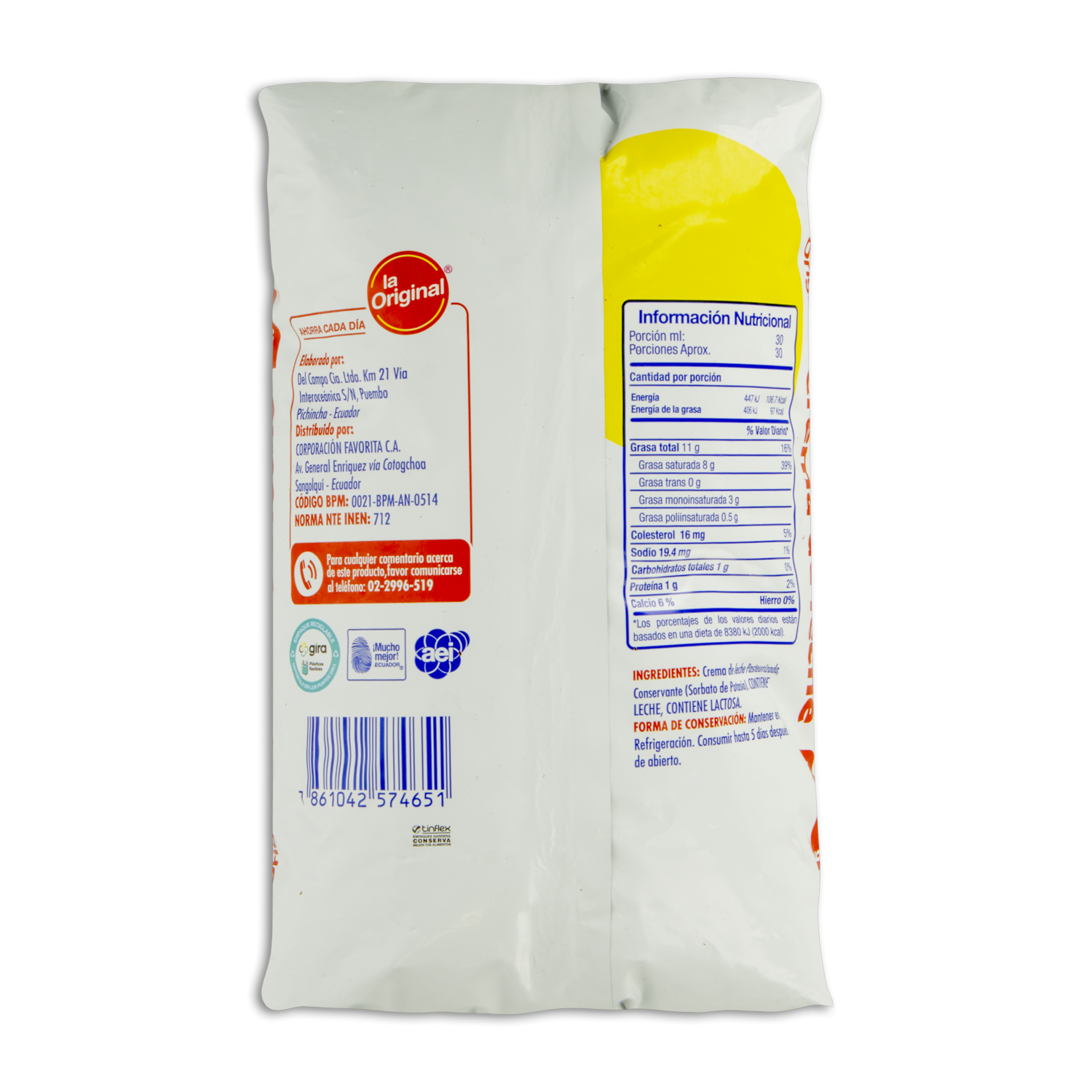 Crema De Leche Tradicional LA ORIGINAL 900 G