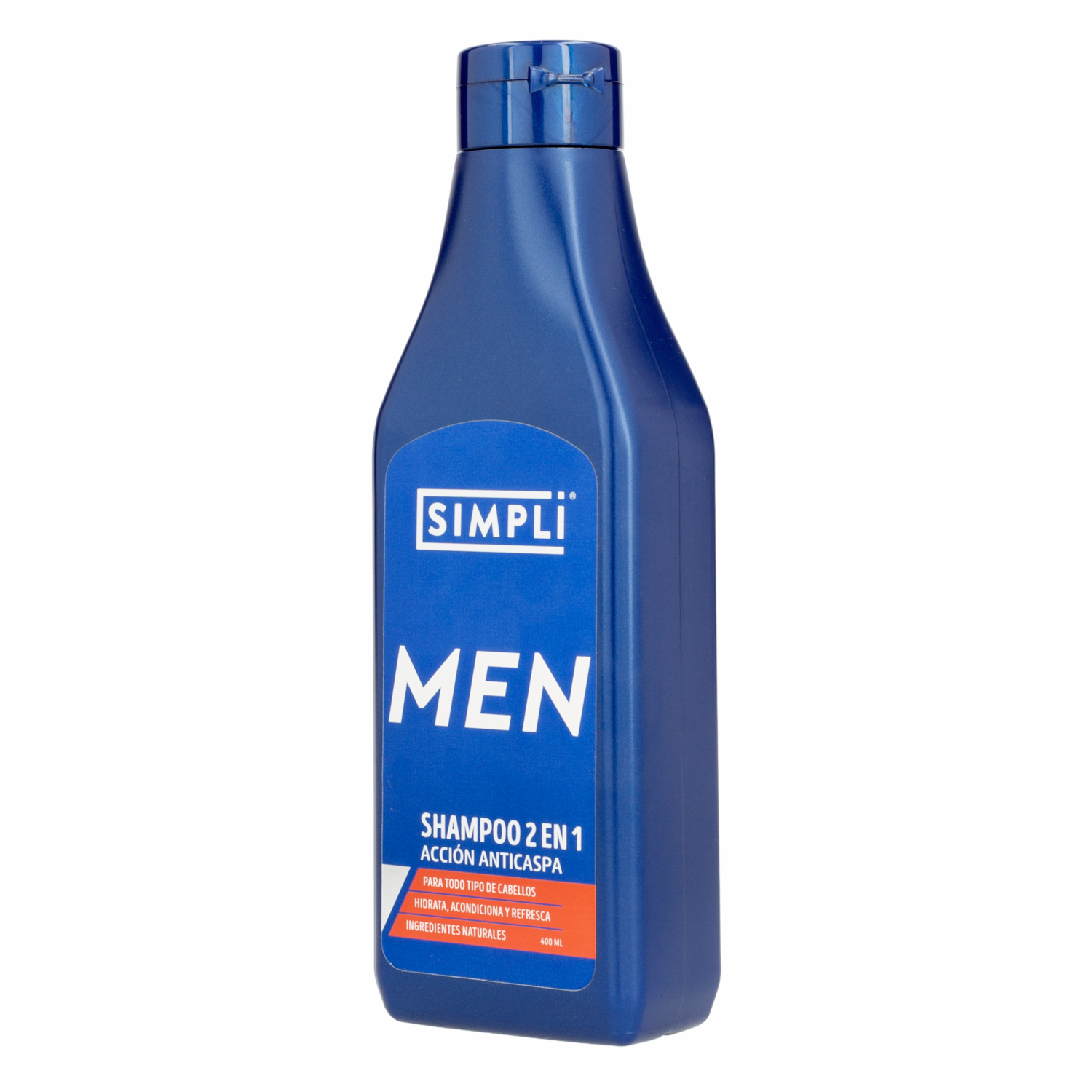 Shampoo De Cabello Anticaspa Men 2 En 1 SIMPLI 400 Ml