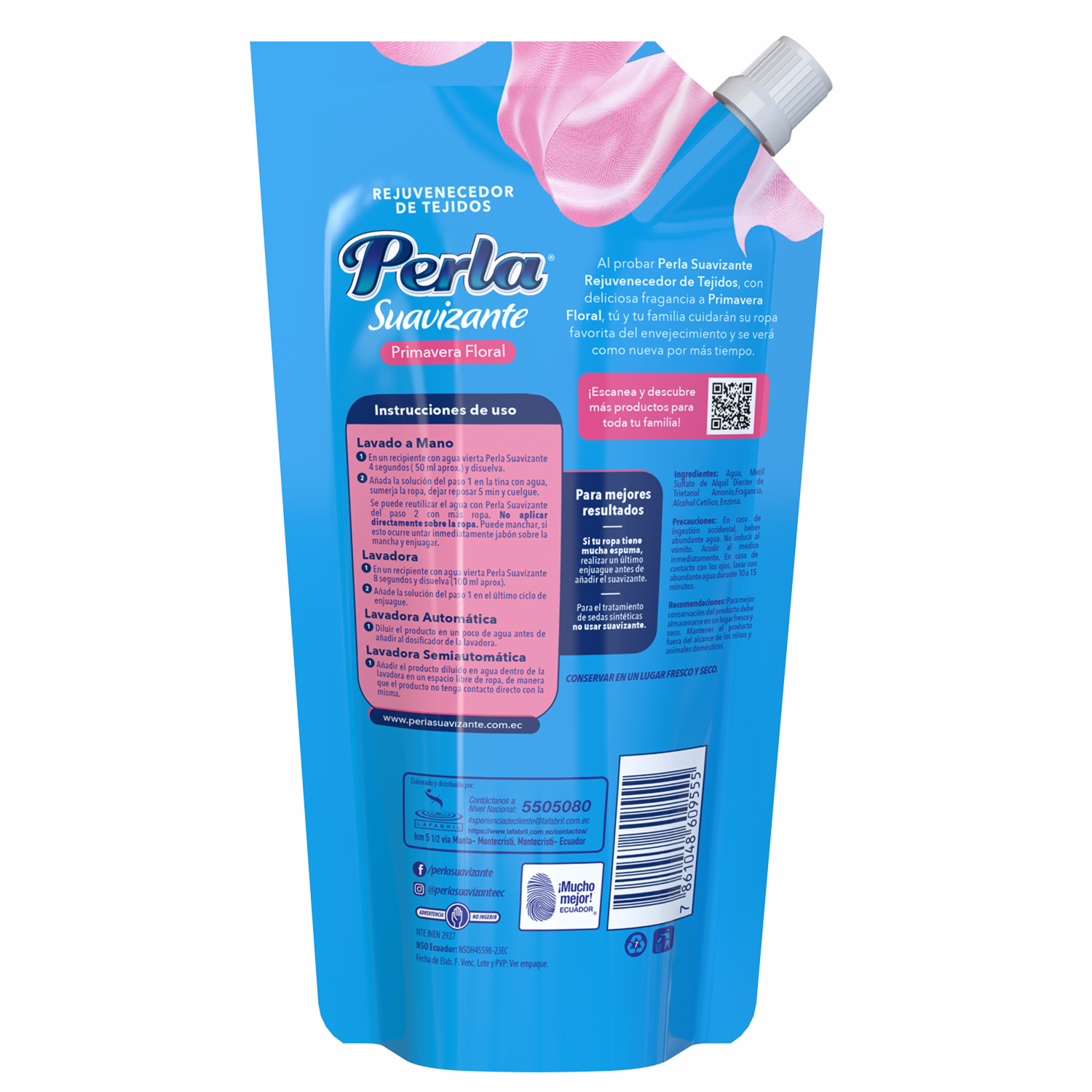 Suavizante De Ropa Rejuvenecedor De Tejidos Primavera Floral PERLA 370 Ml
