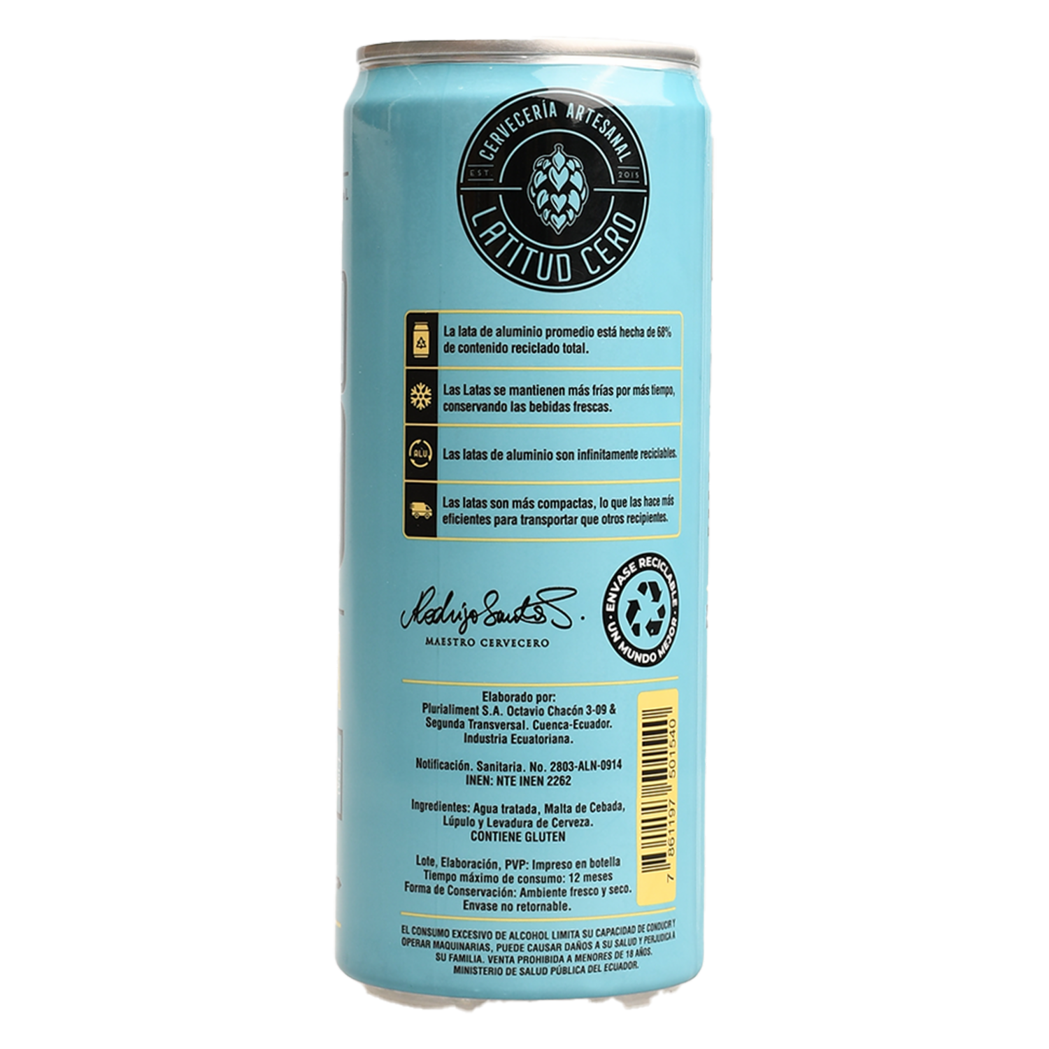 Cerveza Artesanal Concordia LATITUD CERO 330 Ml
