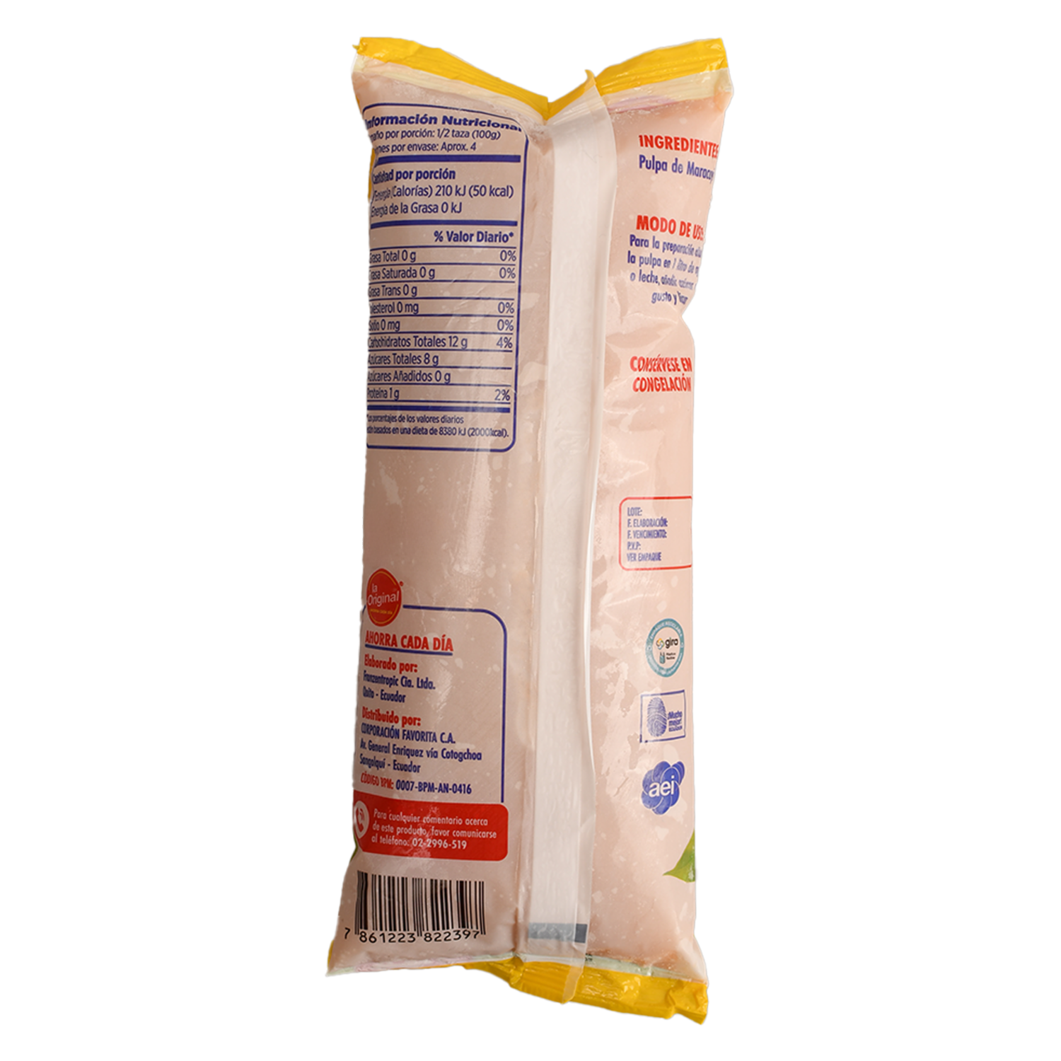 Pulpa Congelada De Maracuyá LA ORIGINAL 375 G