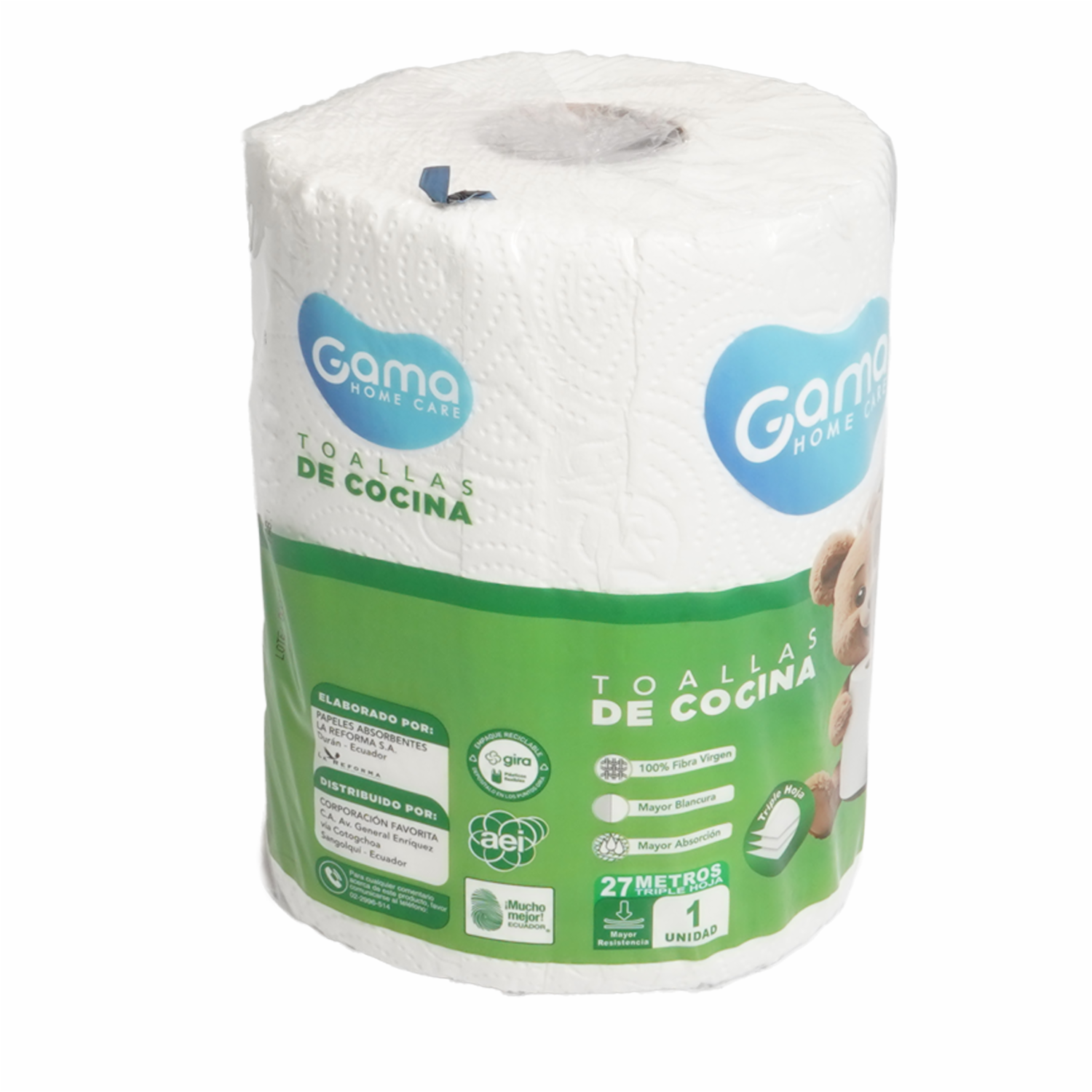 Toallas De Cocina Triple Hoja Mayor Absorción GAMA 1 X 27 M