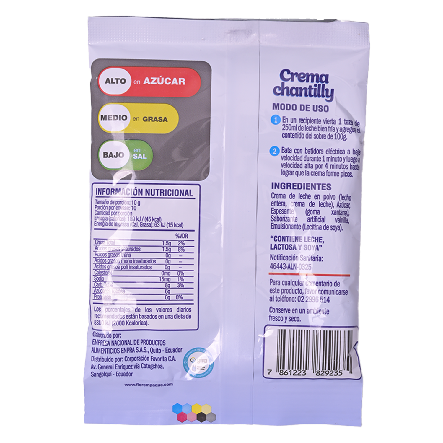 Crema Chantilly Sabor A Vainilla EL ARTESANAL 100 G