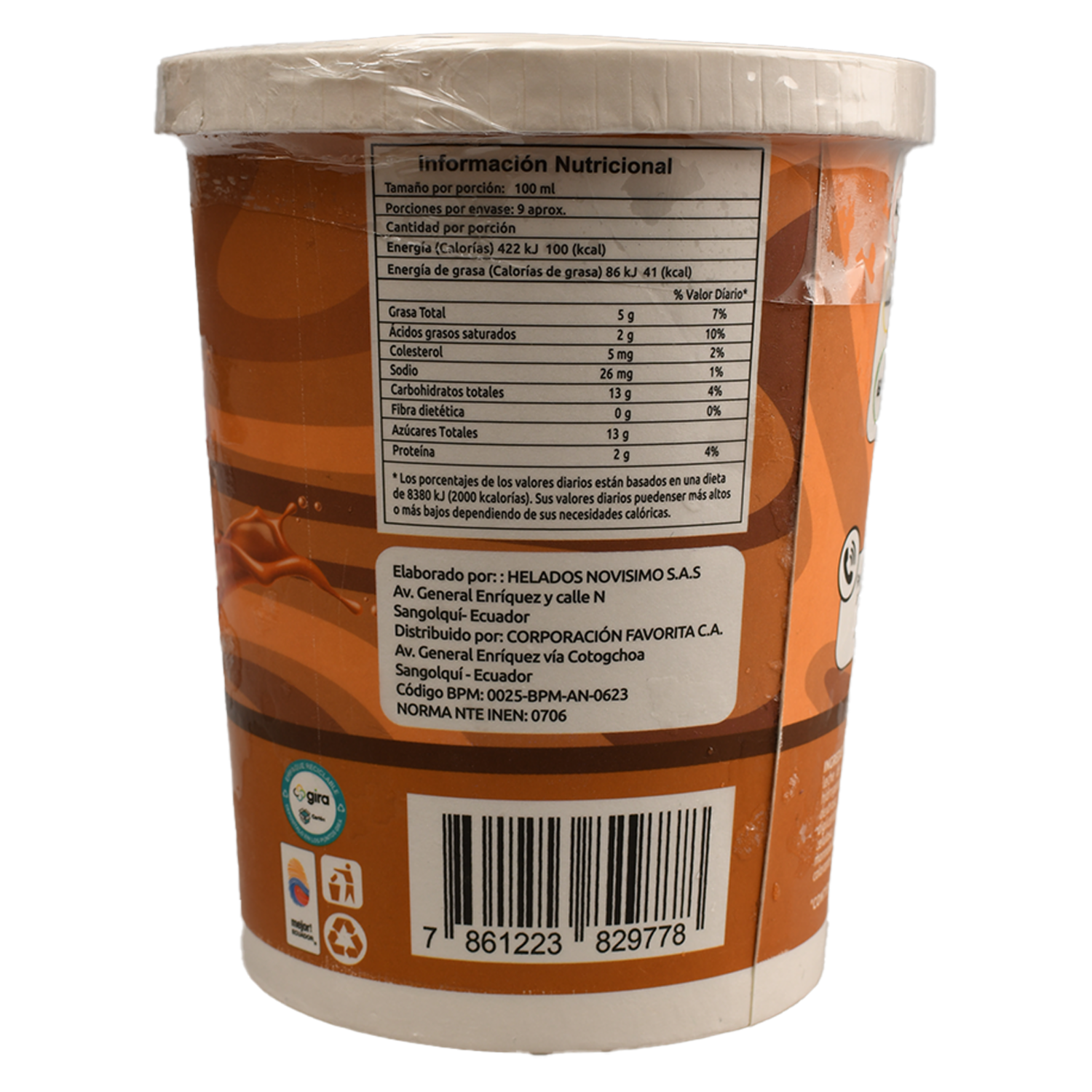 Helado De Dulce De Leche EL ARTESANAL 900 Ml