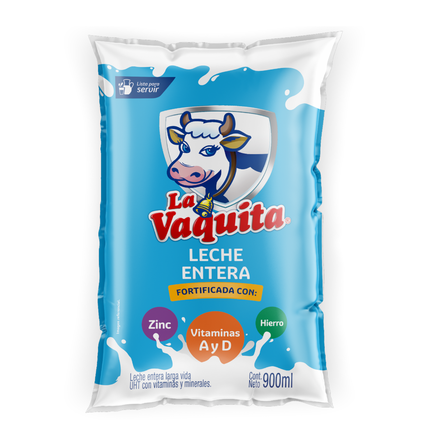 Leche Entera Fortificada LA VAQUITA 900 Ml