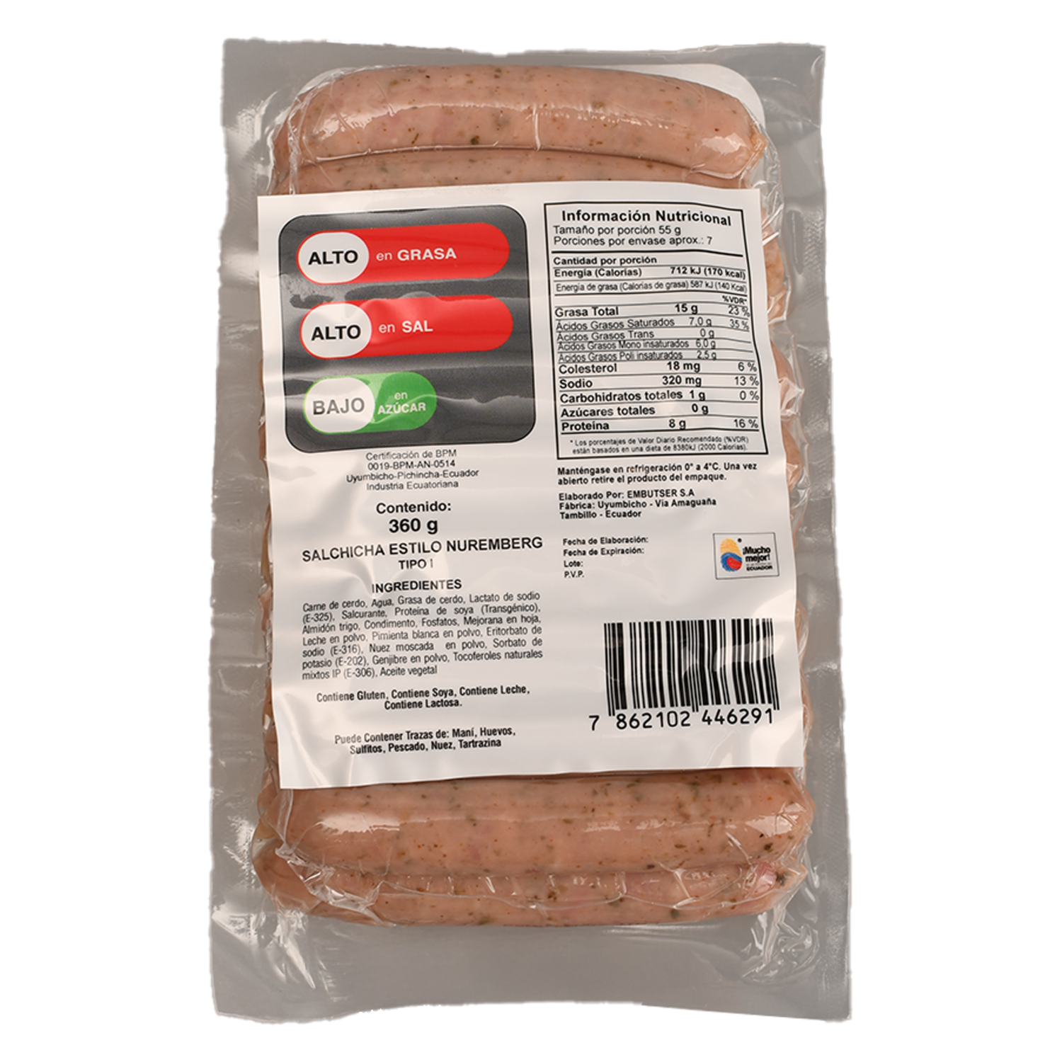 Salchicha Nuremberg FEDERER 360 G