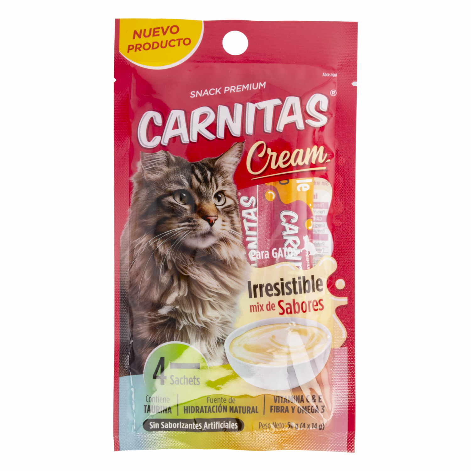 Snack Para Gatos Cream Mix DE Sabores CARNITAS 56 G