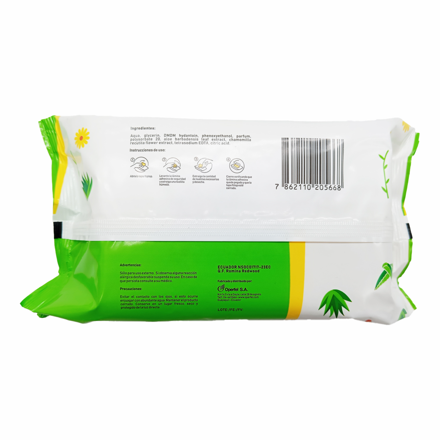 Pañitos Húmedos Con  Aloe Vera Y Manzanilla LOV BABY 110 Uds