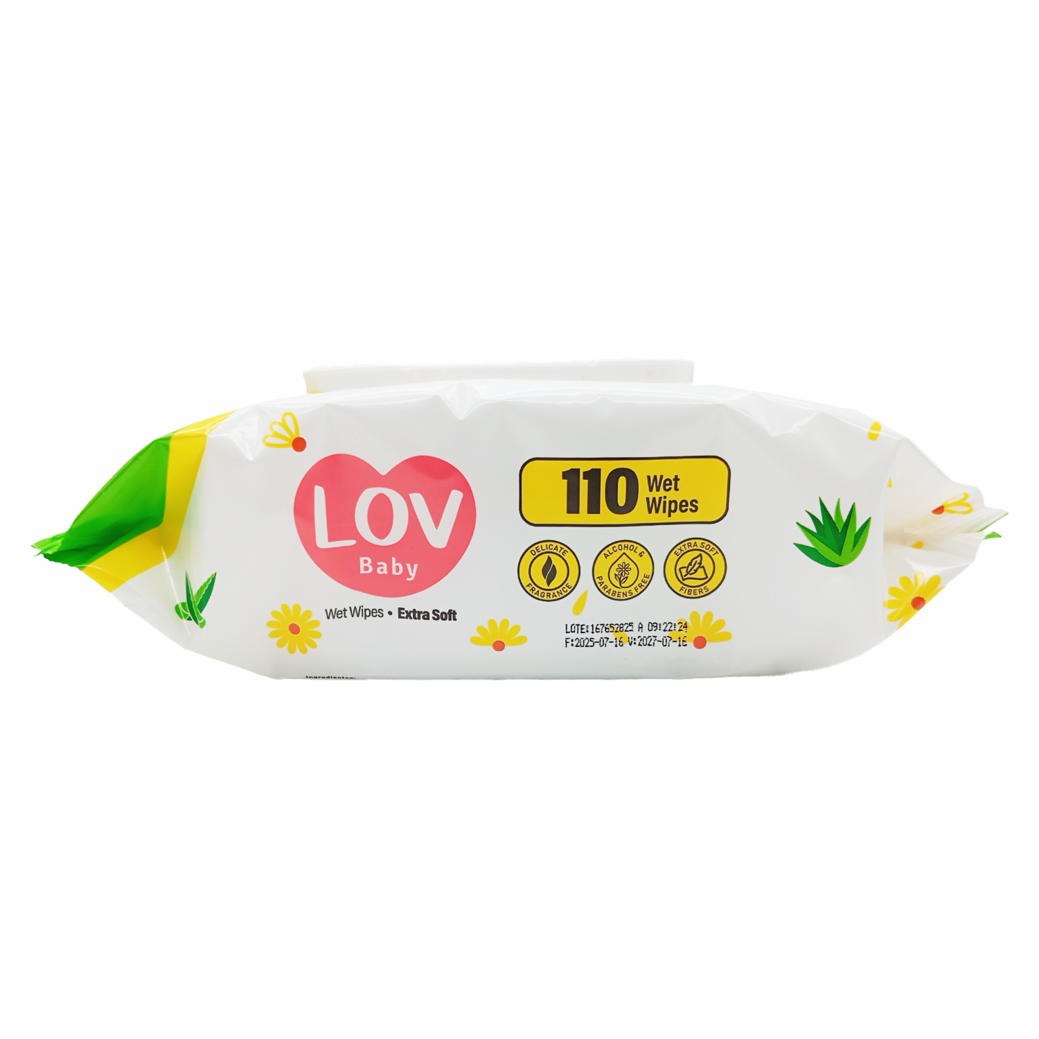 Pañitos Húmedos Con  Aloe Vera Y Manzanilla LOV BABY 110 Uds