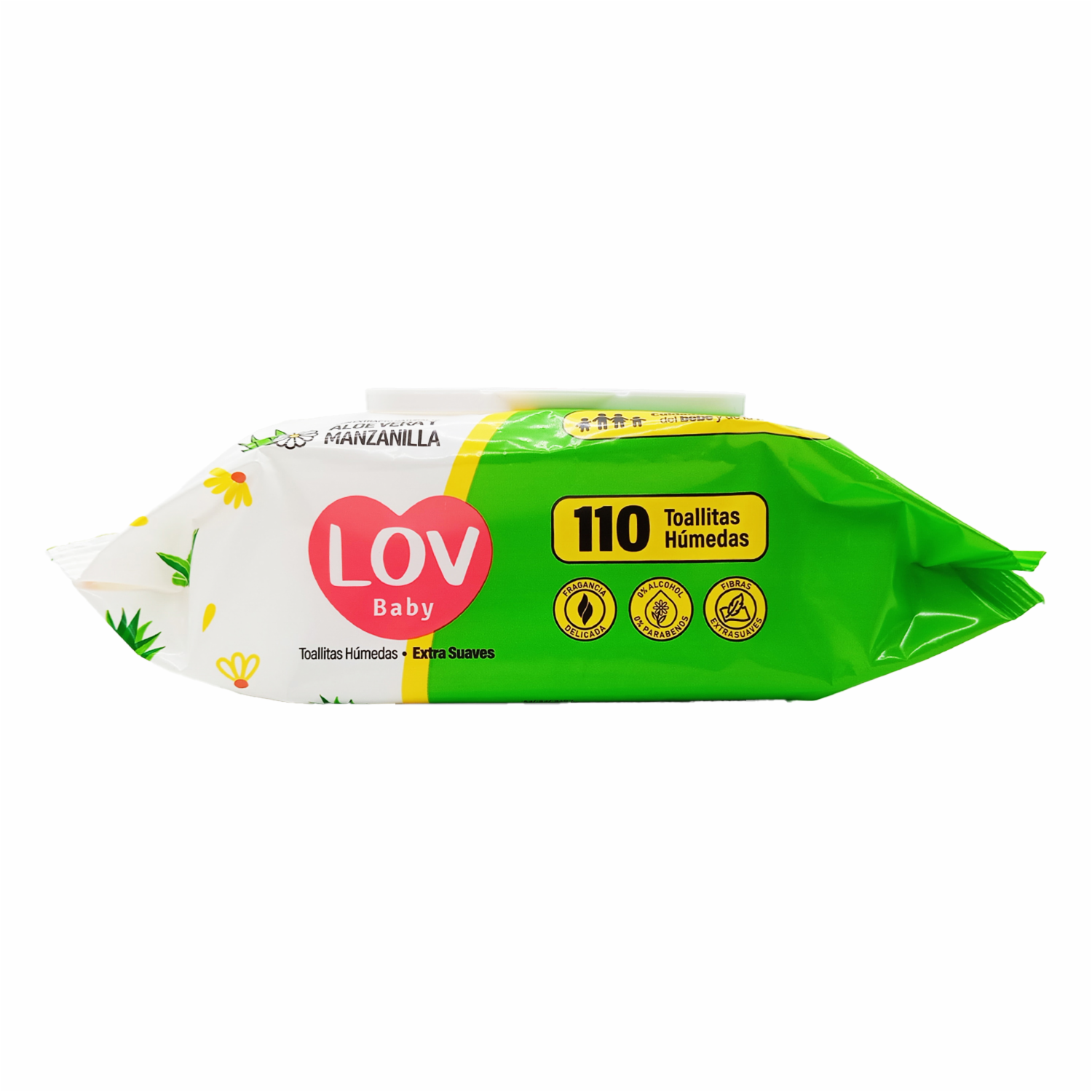 Pañitos Húmedos Con  Aloe Vera Y Manzanilla LOV BABY 110 Uds