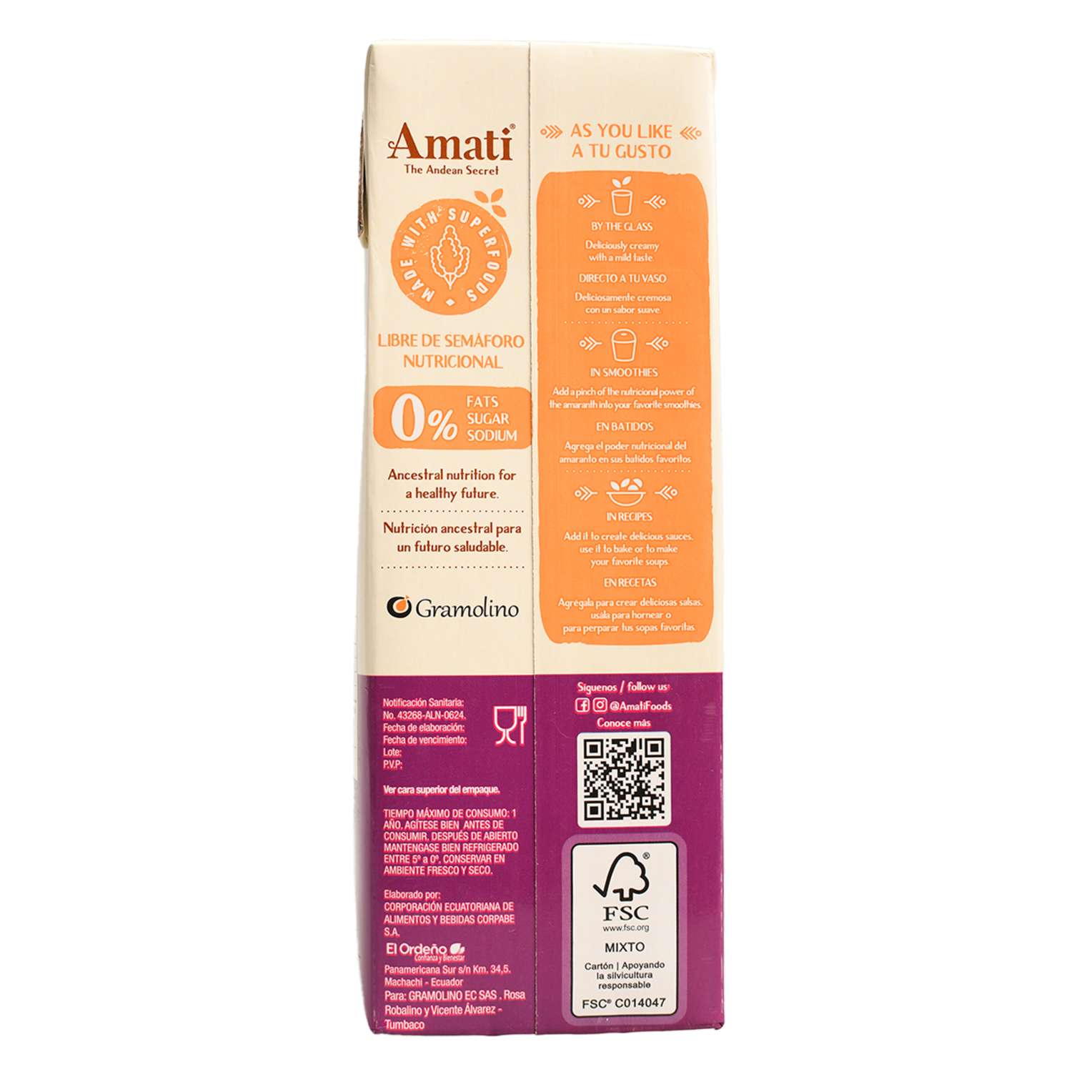 Bebida De Amaranto Natural AMATI 1 000 Ml